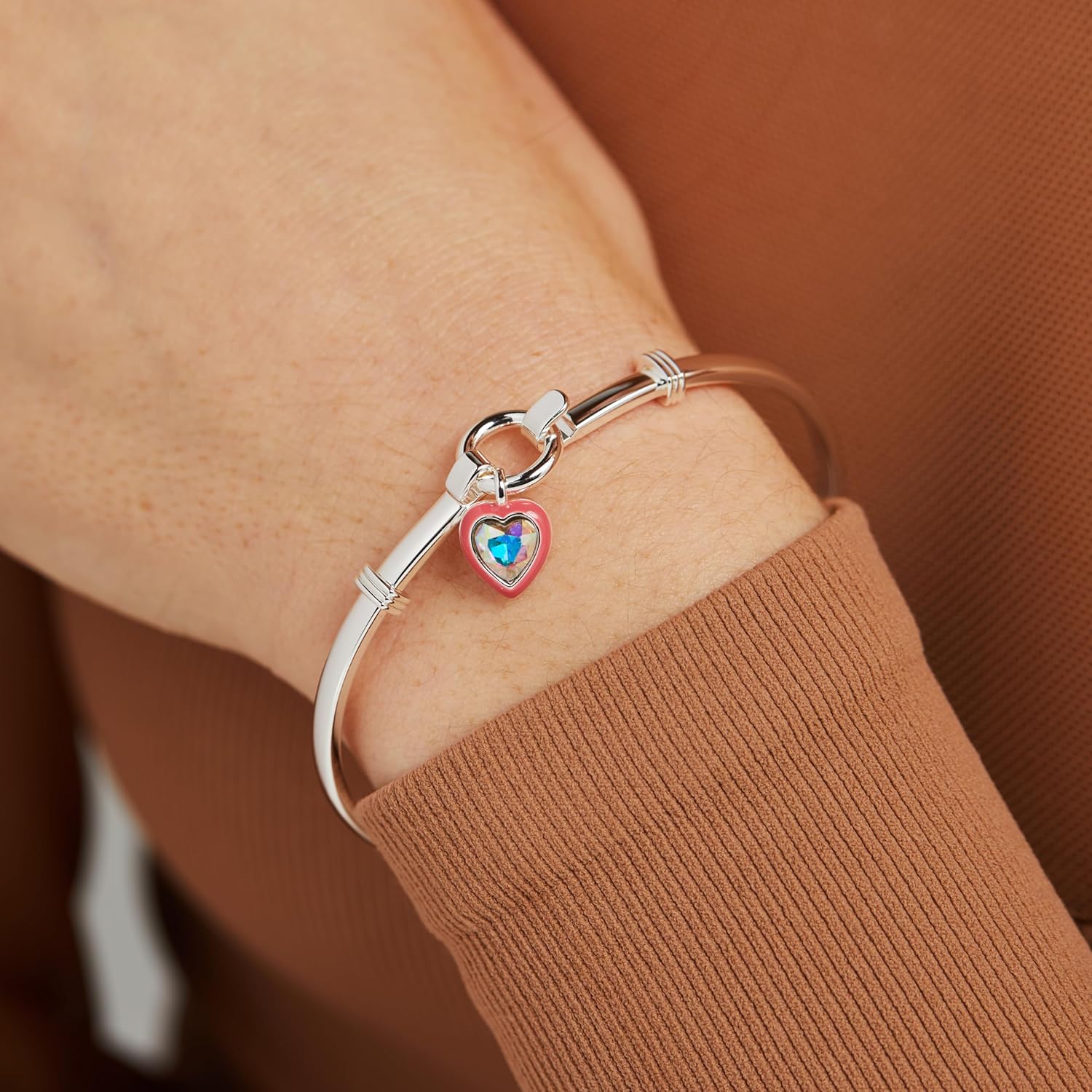 Alex and Ani Crystal Heart Clip Bangle - Image 3