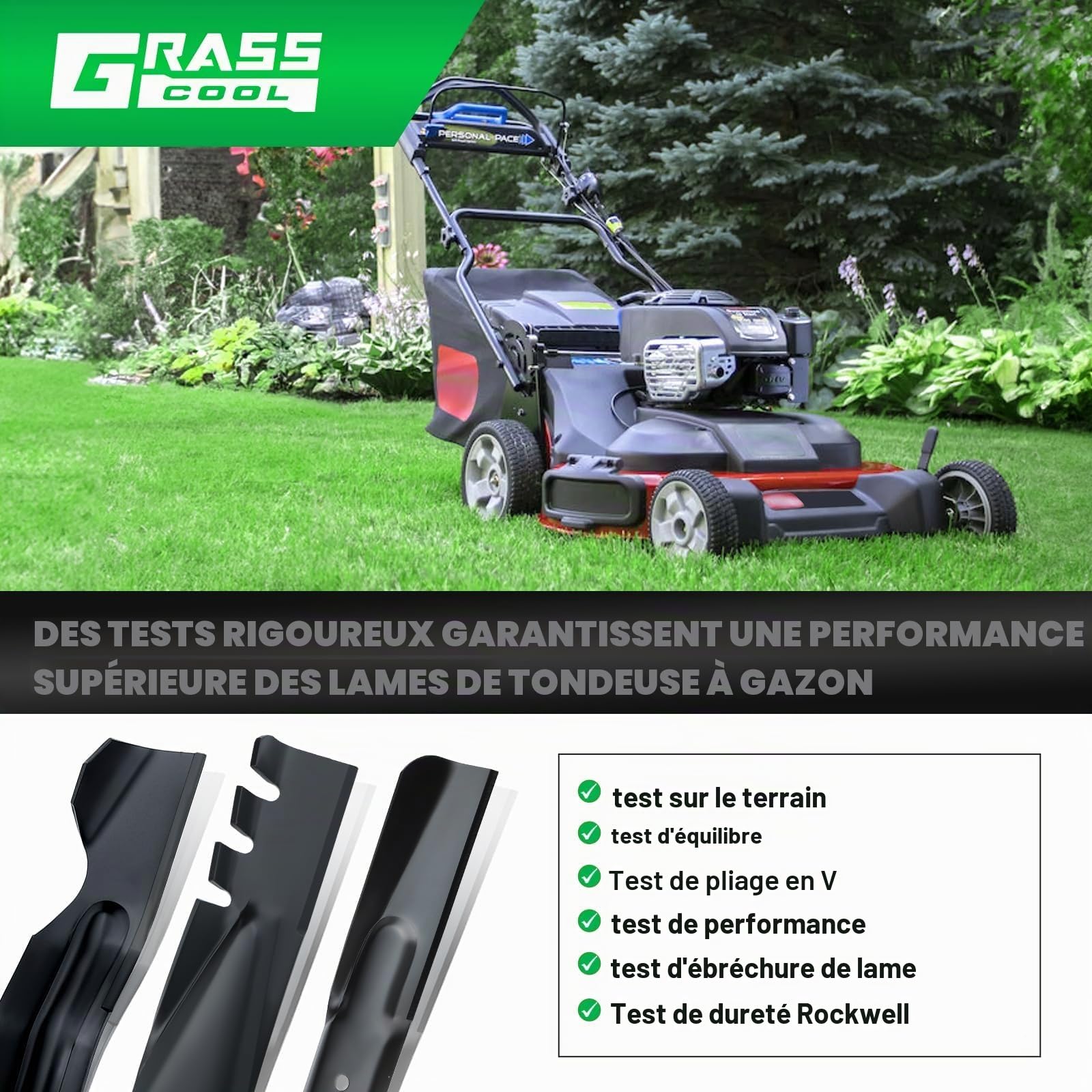 Grasscool Timemaster 30 Lot de 2 Lames de Mulching pour tondeuses à Plateau de 76,2 cm, compatibles avec Les modèles Toro 20199, 20200, 20975, 20977 (20120P 120-9500-03)