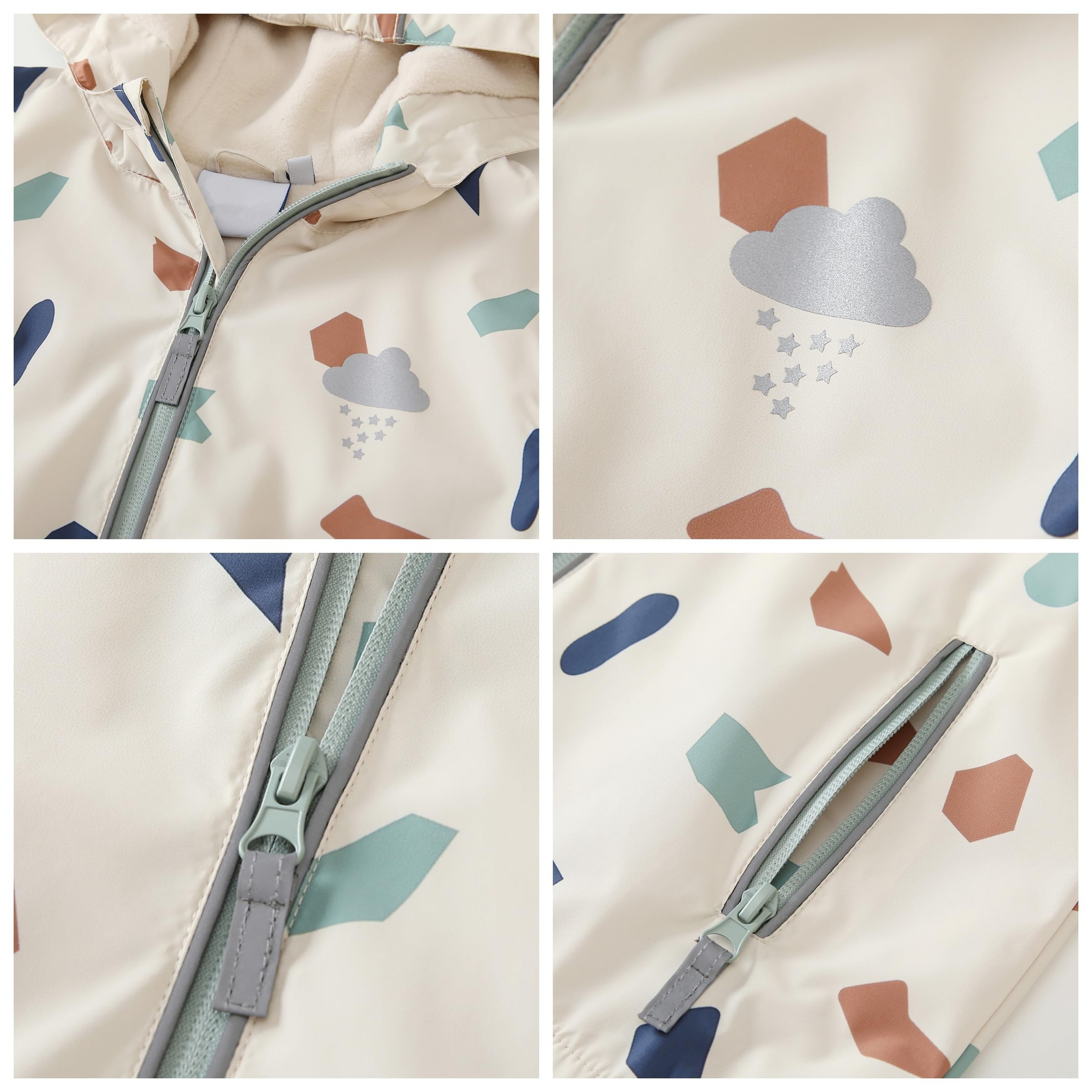 Veste Softshell pour Enfant, Manteau Imperméable Garçon, Blouson Coupe Vent à Capuche Fille, Veste Doublure en polaire, Vêtement de Pluie Enfant