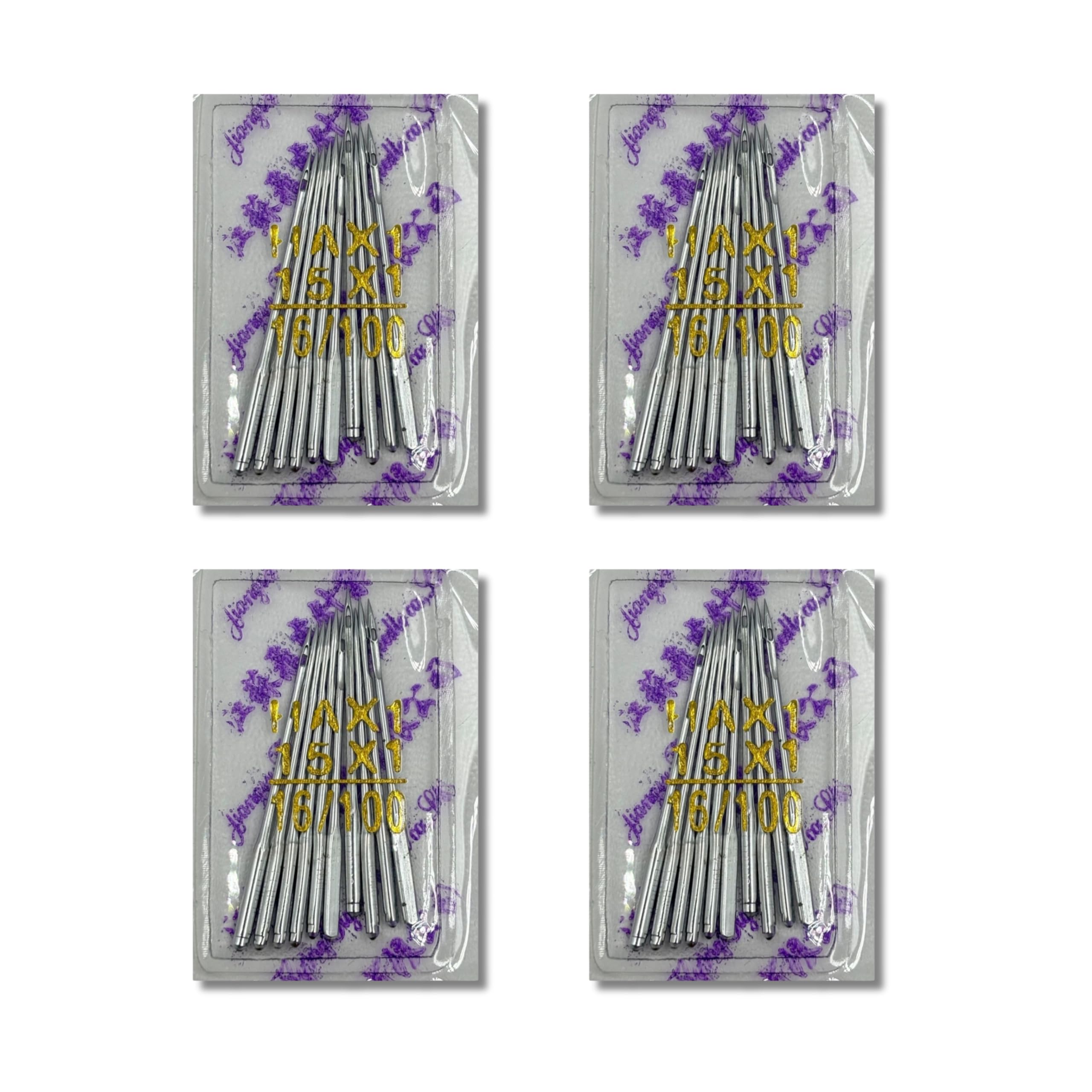 Zenith Needles (4 Pack 40 Needle) , 100/16, HA x 1 no. #16 for Domestic Sewing Machines Automatic front loading and Traditional Hand Operated Black Machines Works with all automatic sewing machines (USHA/Singer/Brother)