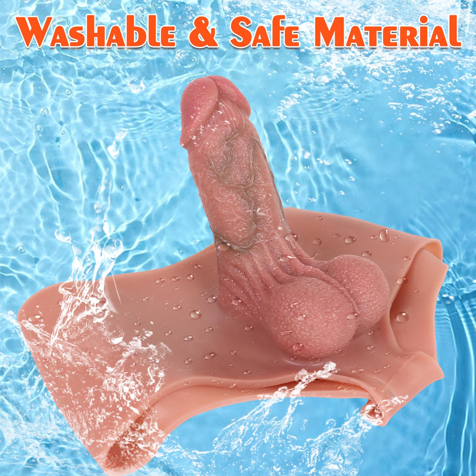 AMAZBEE Estensore del pene in silicone per l'ingrandimento del pene maschile indossabile Strap-on Penis Sleeve Strap-on Dildo Transgender Adult Sex Toys (C)