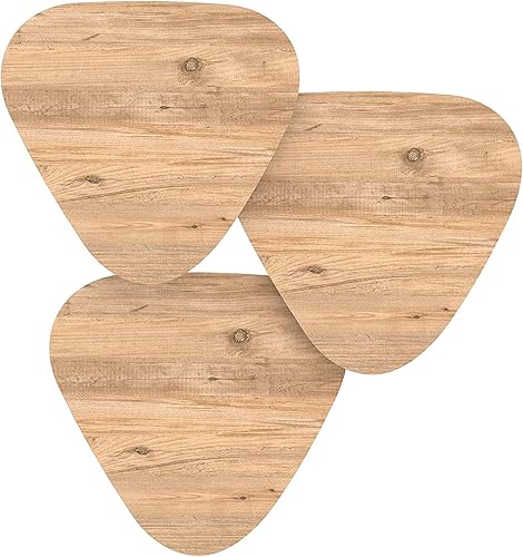 Miniatura 12 de PAK HOME Juego de 3 mesas auxiliares anidables de mármol blanco, mesas auxiliares redondas de madera apilables con patas de metal para sala de