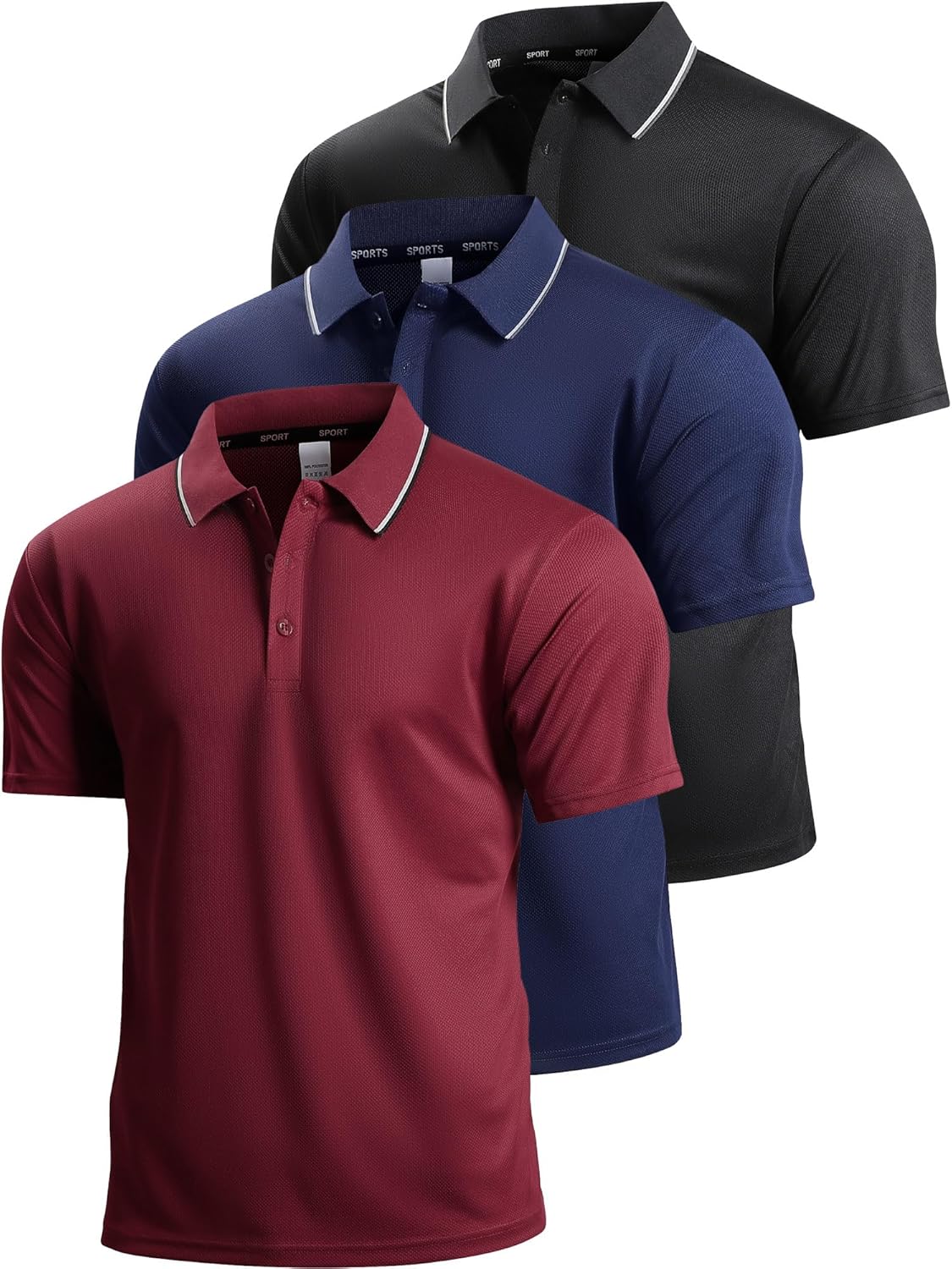 NELEUS Mens Polo Shirts Quick Dry Short Sleeve Golf T Shirt Performance Moisture Wicking Casual Workout