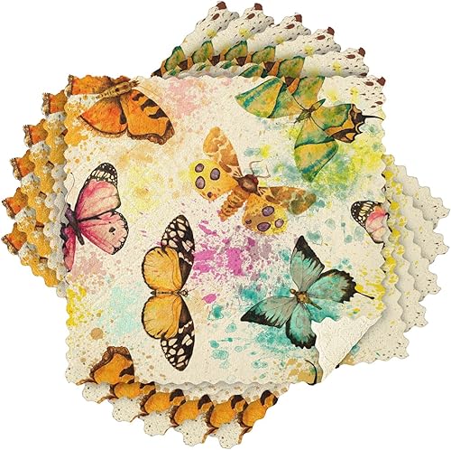 Miniatura 8 de SUABO Paños de cocina de acuarela con mariposas, paquete de 6 paños de cocina de secado rápido, toallas de limpieza absorbentes para cocina y baño