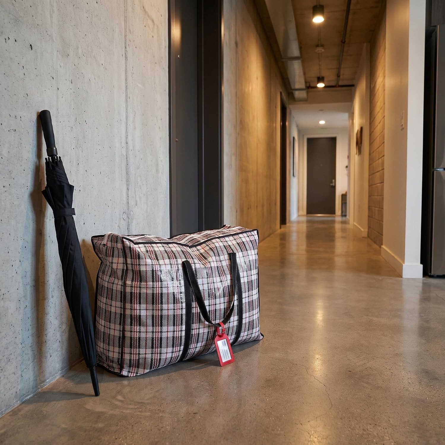 Large Zipper Laundry Bag Storage Bag for Moving Black 80x55x23cm