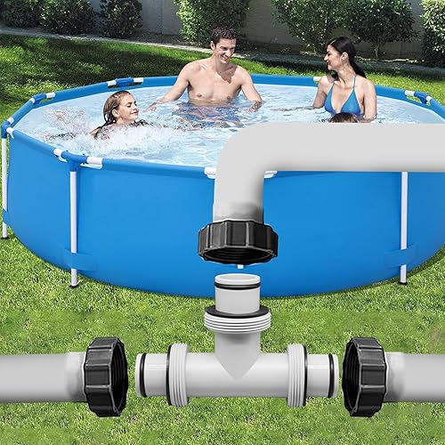 Miniatura 6 de Adaptador de manguera de piscina, conector de manguera de piscina de 1.5 a 1.5 pulgadas, acoplamiento con 3 juntas de goma, conectores de bomba de