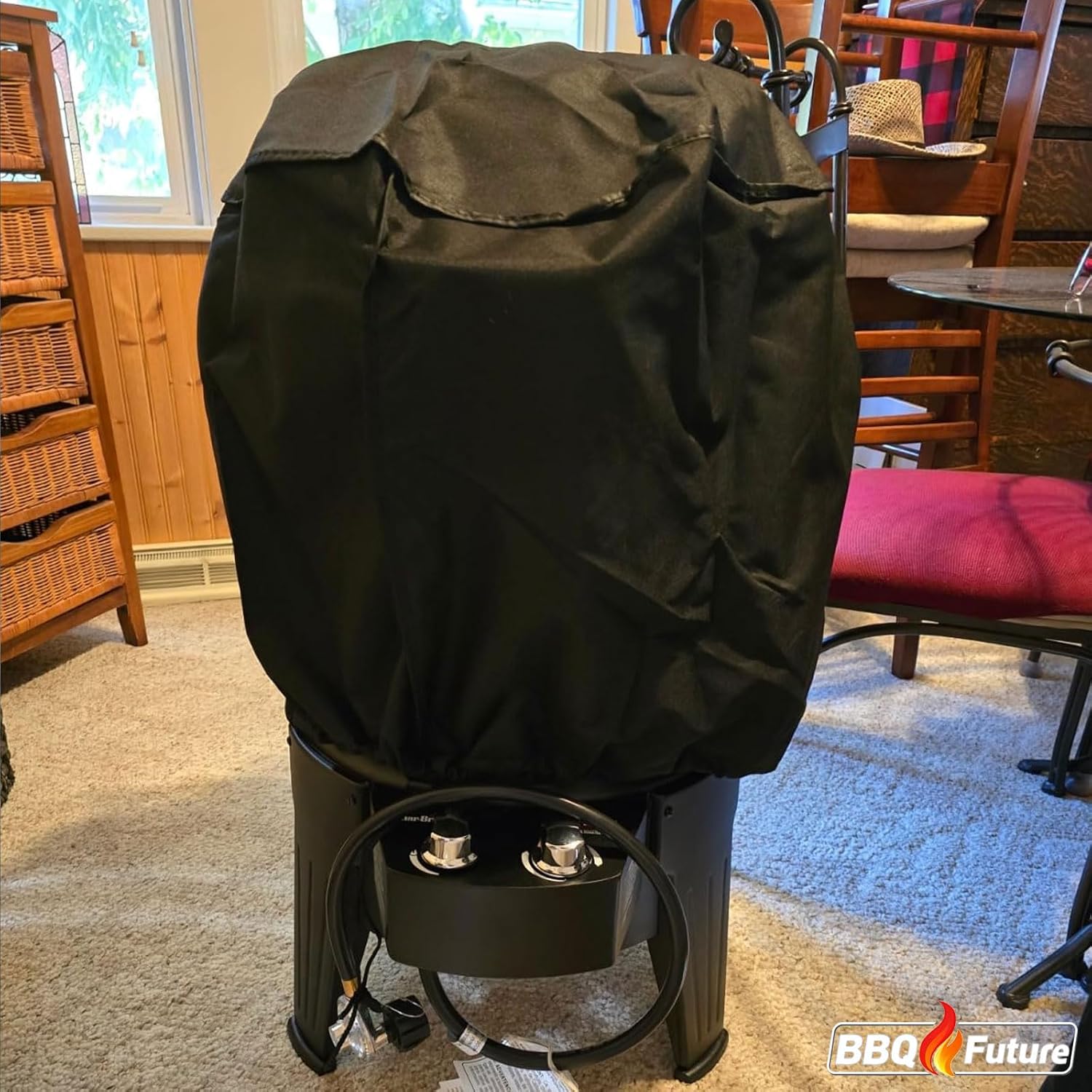 Turkey Fryer Kit with Aluminum Foil Grill Drip Pans for Char-Broil The Big Easy Accessories with Water-Resistant 24 Inch Round Grill Cover, Oil-Less Turkey Fryer Accessories, Drip Pans for Char-Broil