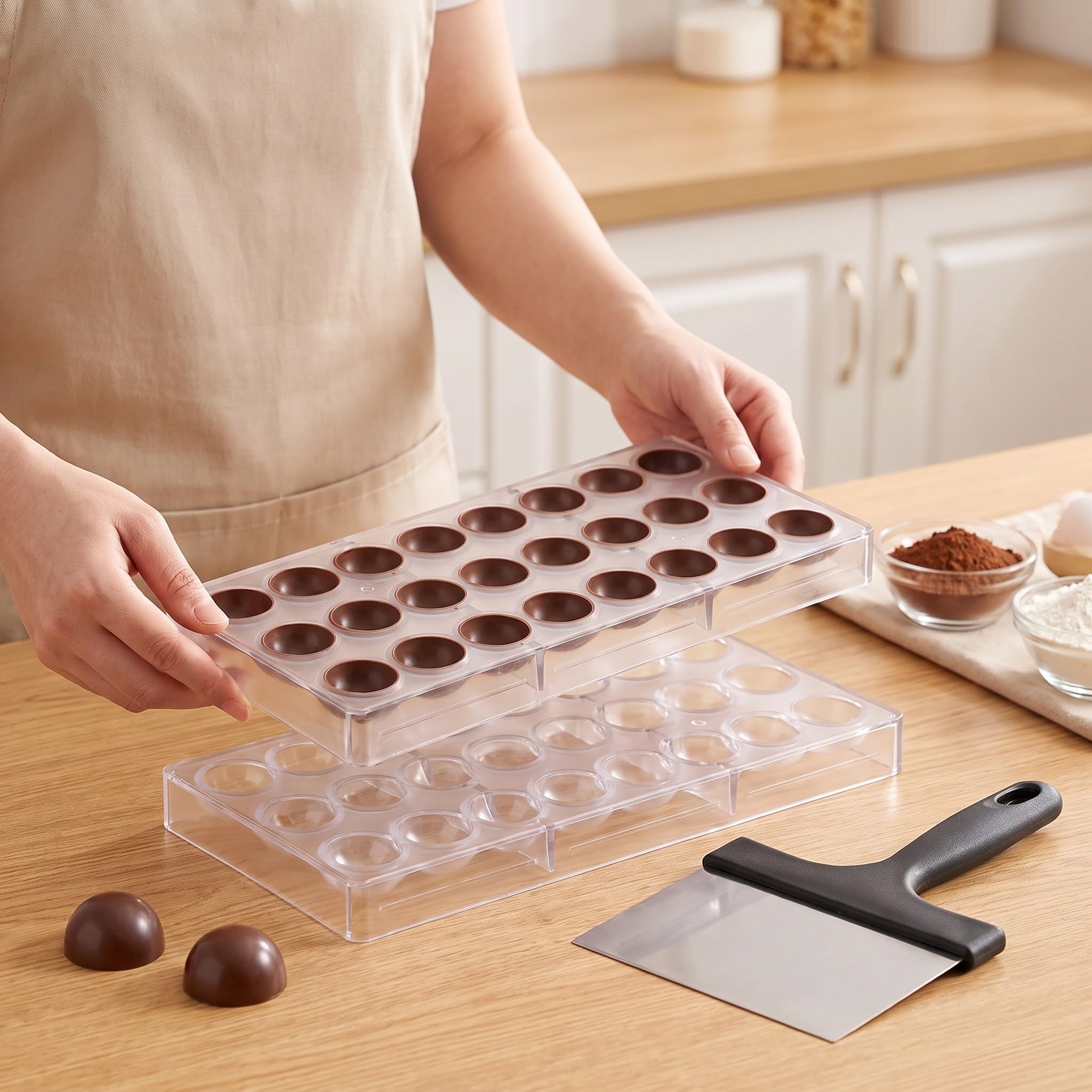 Zerodeko 1 juego de moldes de acrílico transparente para chocolate con rasp