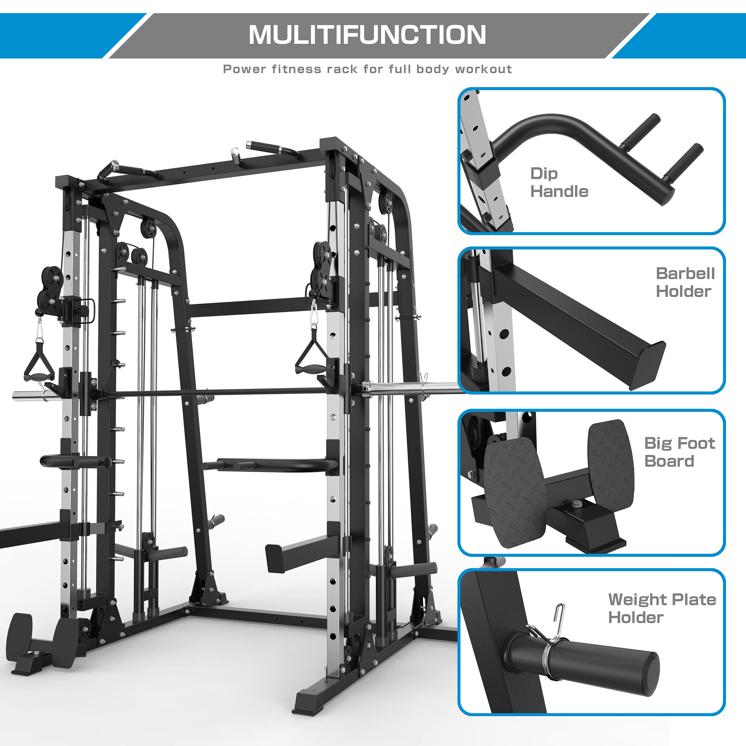 Buy MAJOR LUTIE Power Cage & Smith Machine with LAT PullDown Pulley