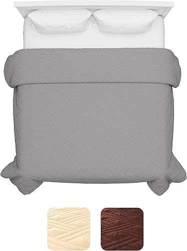 Miniatura 8 de Bedford Home Colcha de cama de color sólido verde - King