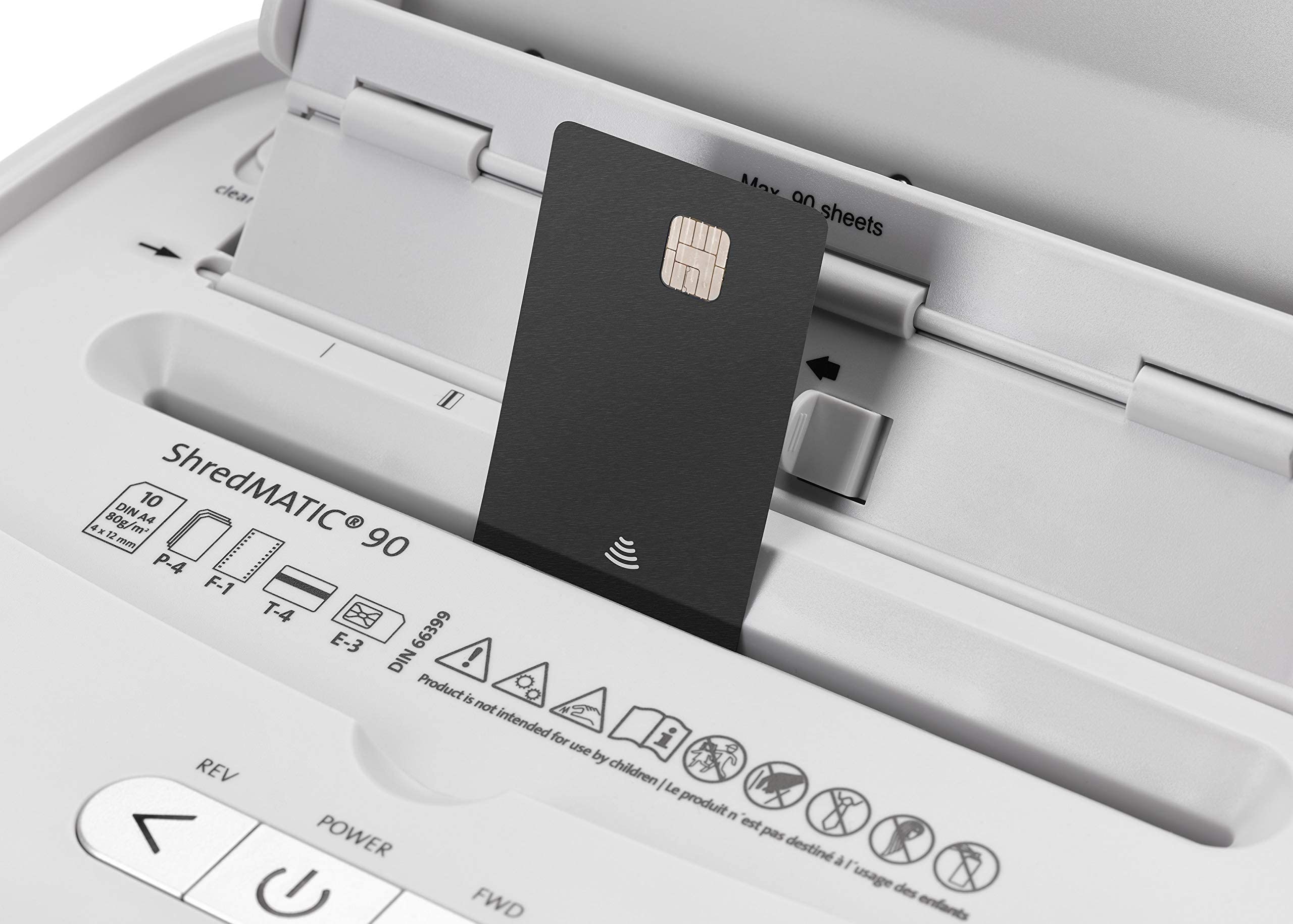 Dahle SM 90 Niszczarka, Szary, 90 arkuszy | Automatyczne podawanie do 90 arkuszy, ręczne podawanie, cięcie cząstek P-4, nie wymaga konserwacji, pojemnik 23 l