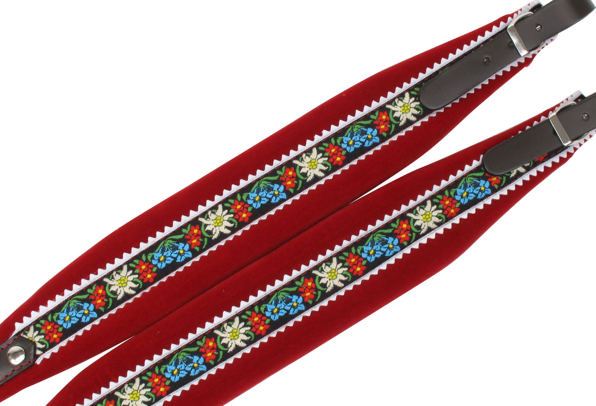 Alpenklang Harmonikariemen Edelweiß/Rot für 4-reihige Harmonikas