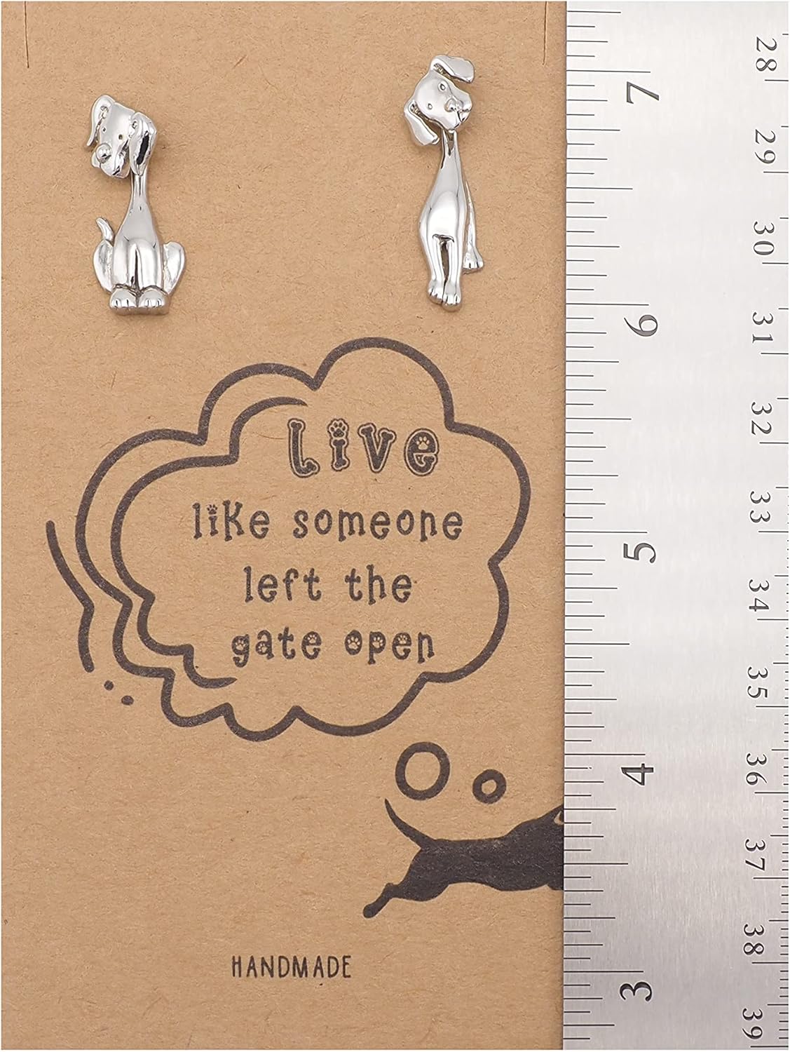 Quan Jewelry Dog Earrings, Gifts for Dog Puppy Owners Lovers with Greeting Card - Handcrafted (Limited)