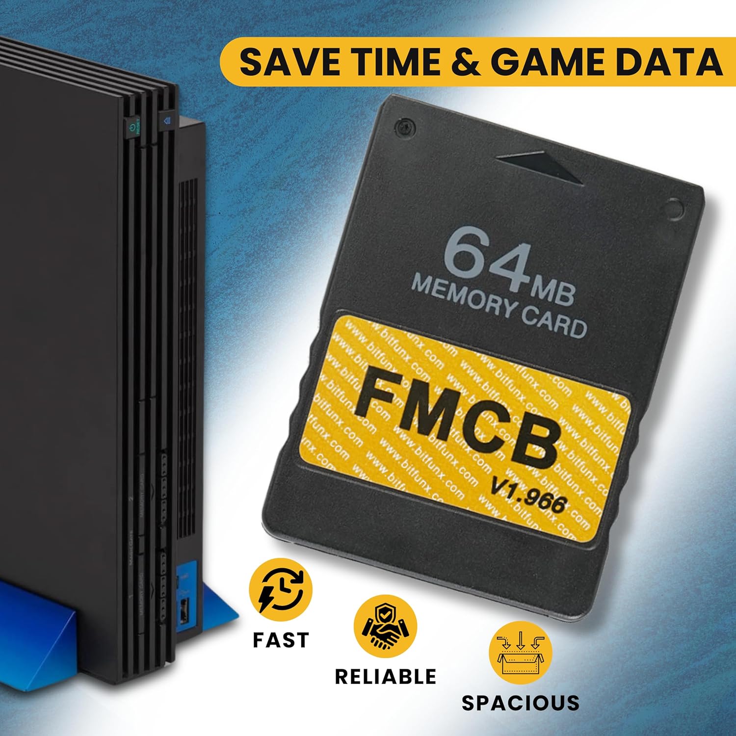 Hard Disk Ps2 Softmod Usb MemCard PRO2 For PS2 And PS1 (Smoke Black)