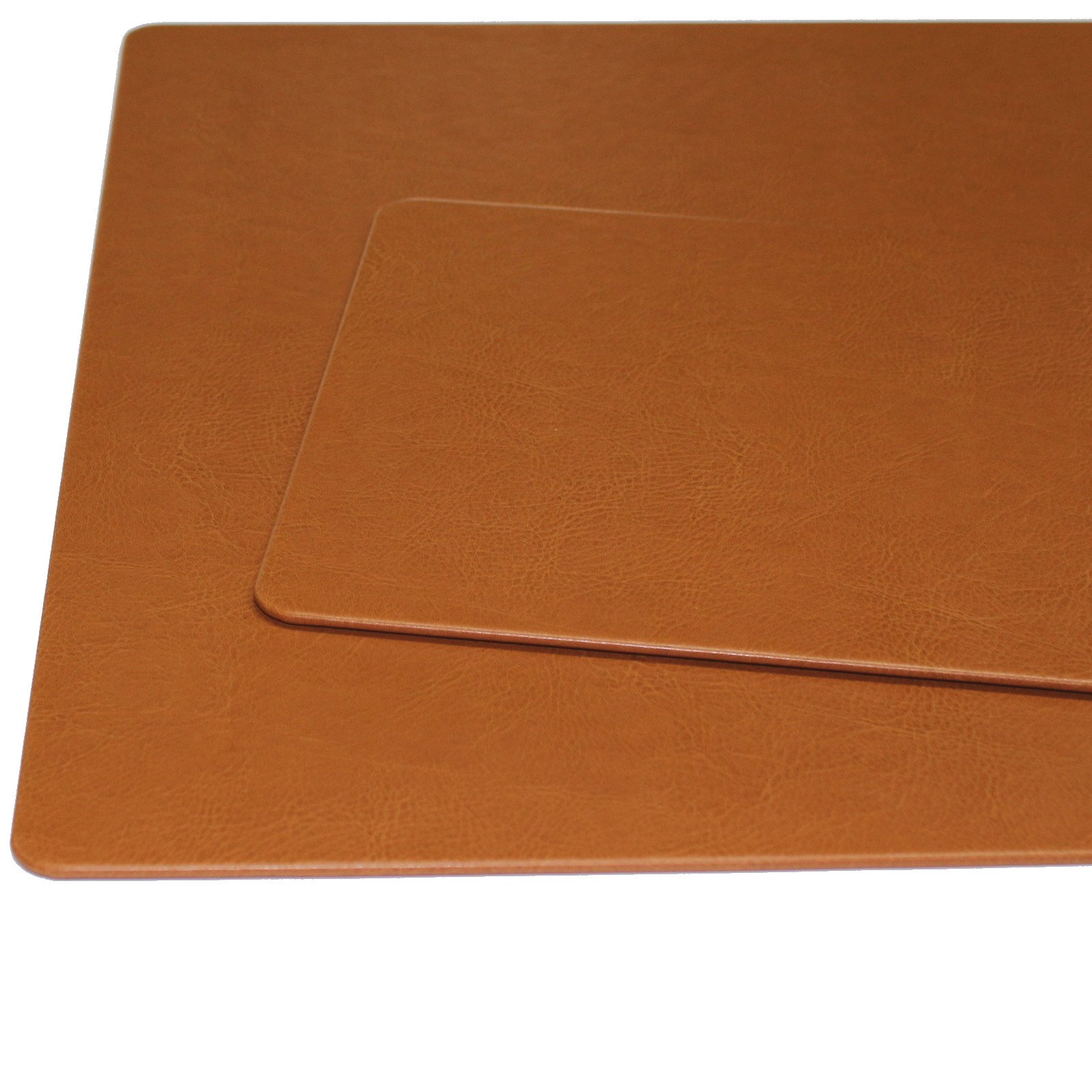 Scrivania Cuscino con Mousepad Di cognacfarbenem finta pelle