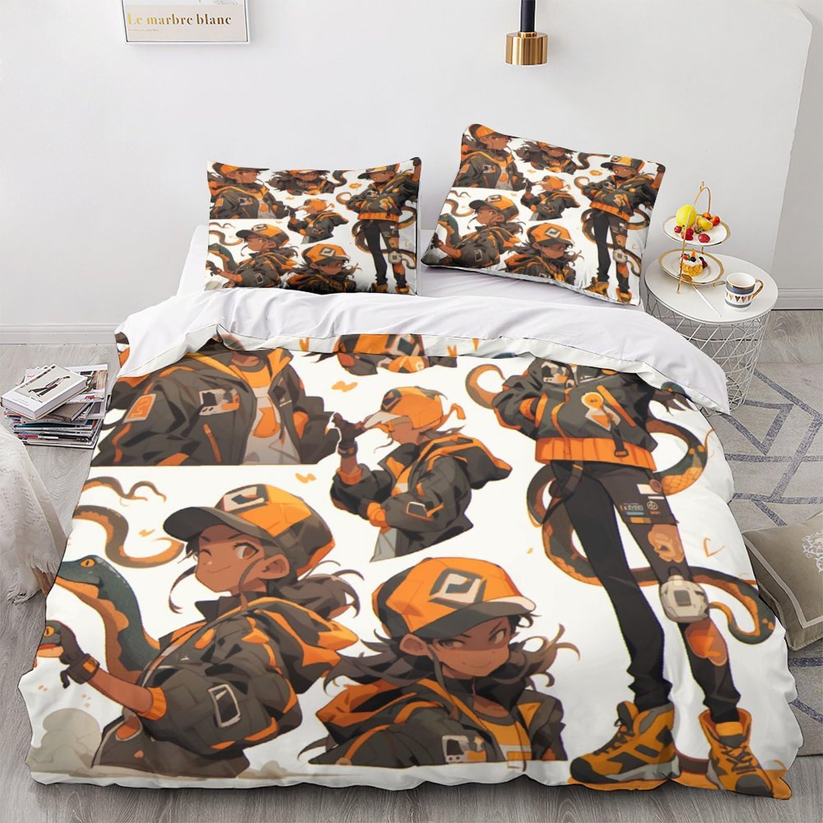 Literie en microfibre serpent imprimé animal housse de couette 200x200cm pour lit double