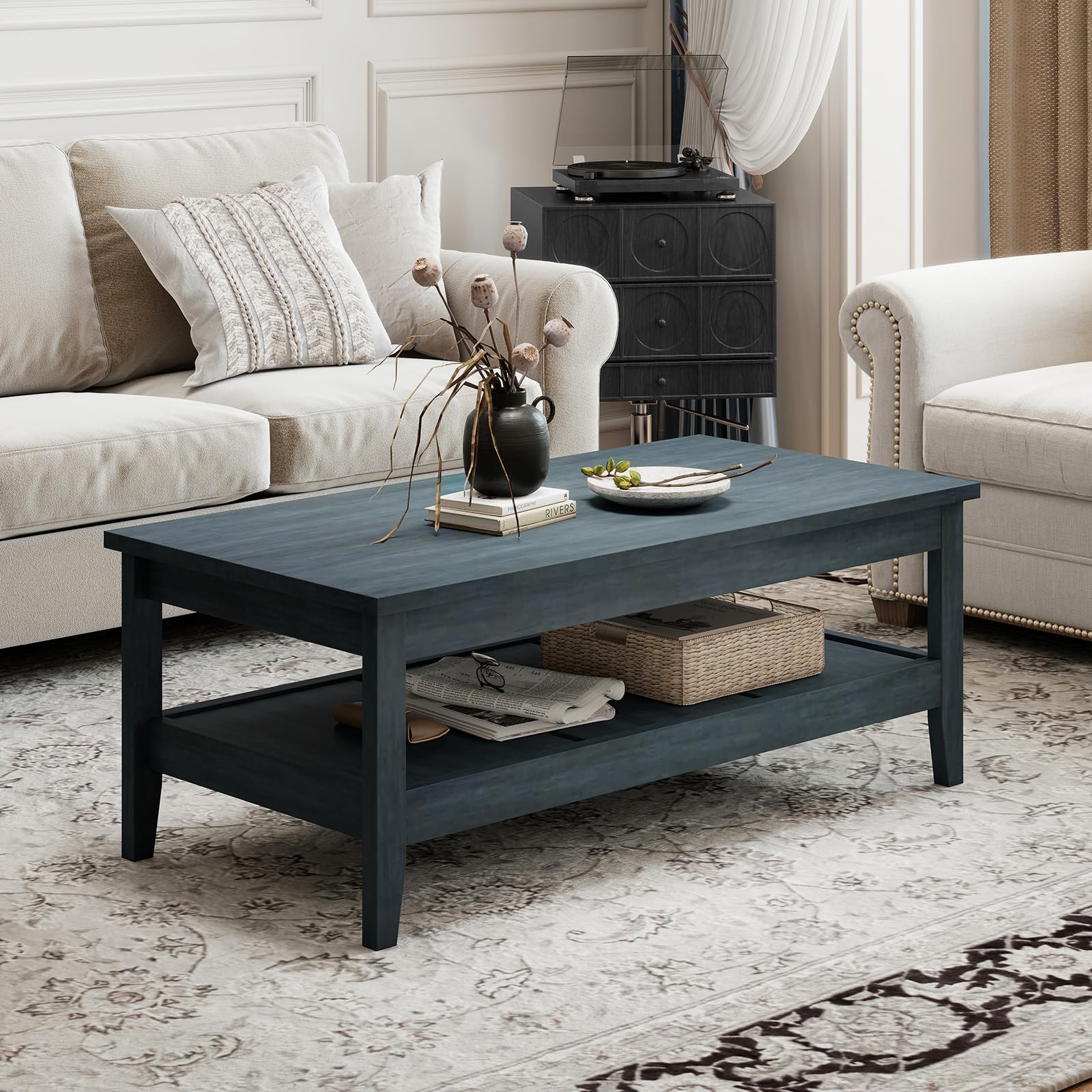 Amazon.com: Giantex Mid Century Modern Coffee Table, 2-Tier