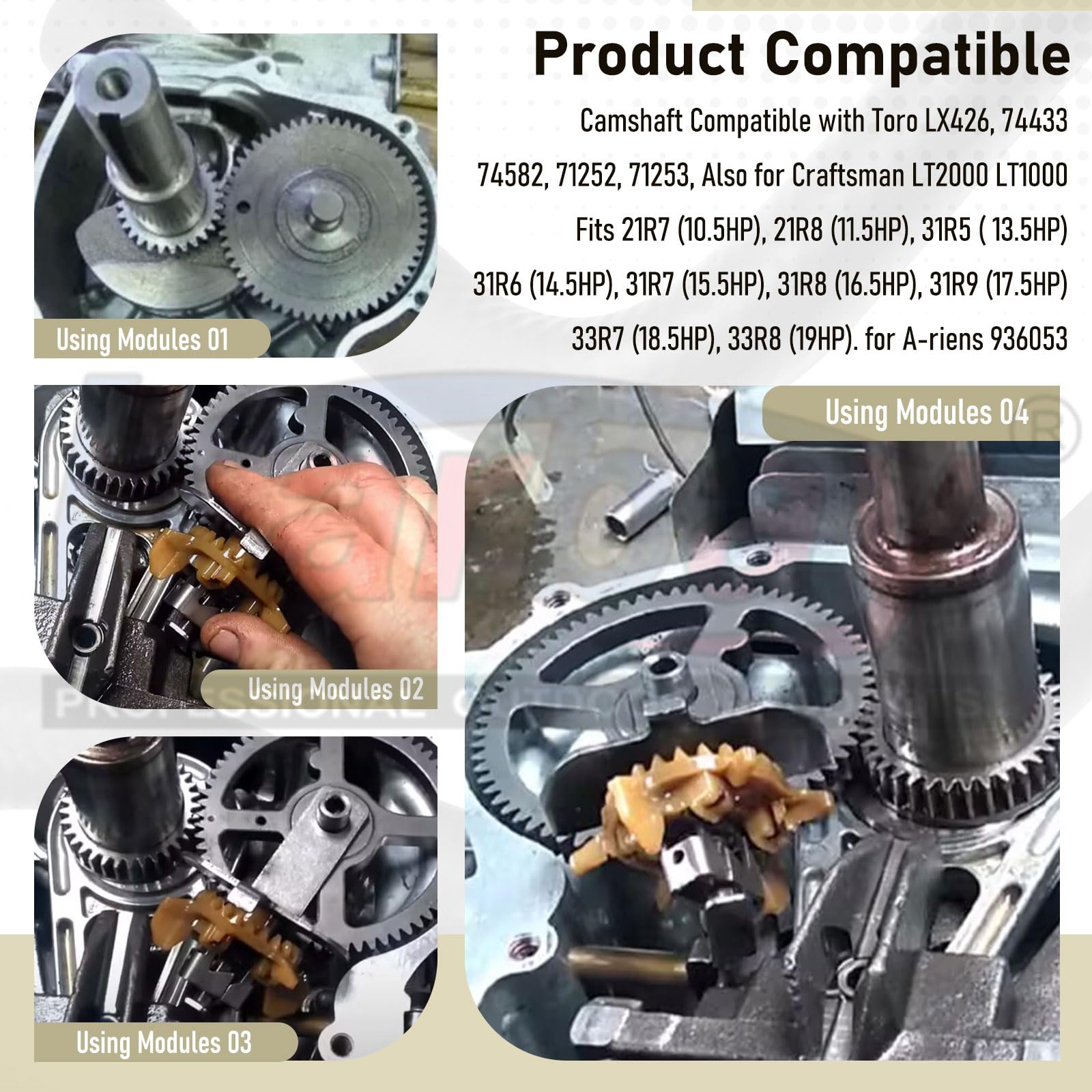 Carbman 793880 Crankshaft Camshaft Gear Kit - Replacement For Lawn Mower Engines, Fits 215000 Series