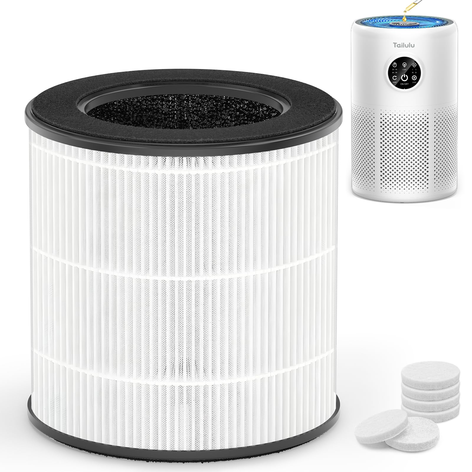 Tailulu D10 Replacement Filter Air Purifier Filter for Tailulu D10 Air Purifier 3-in-1 H13 Grade True Replacement Filte