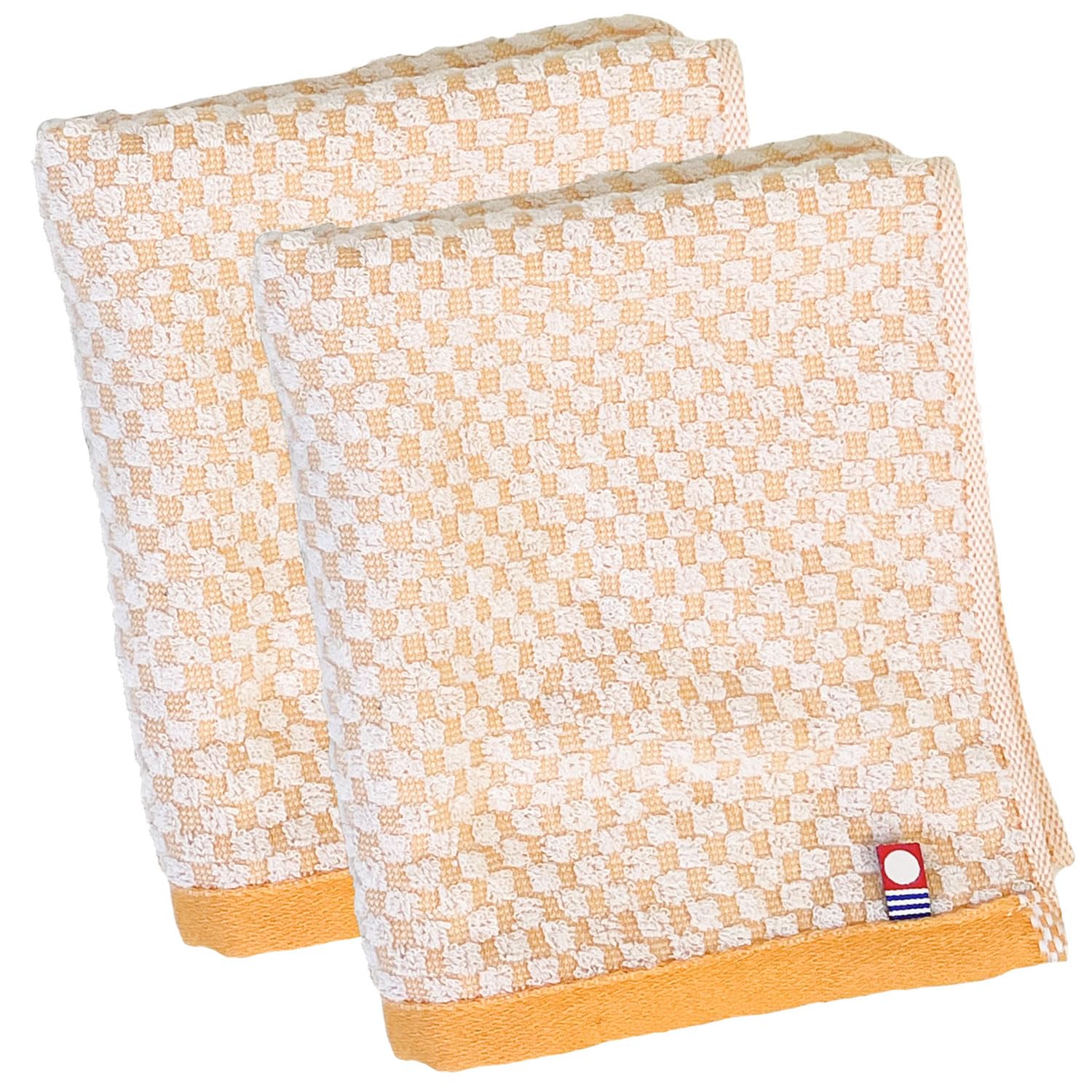Imabari Towel Face Towel Set of 2 Orange Lightweight Quick Dry Japan