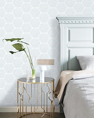Vista 34 de Papel tapiz hexagonal geométrico para despegar y pegar, papel tapiz moderno, 17.3 x 78.7 pulgadas, rollo decorativo impermeable para cajones beige