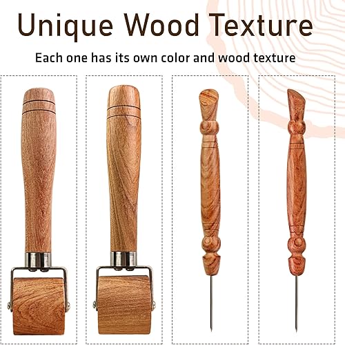 Miniatura 4 de Savina Rodillo de costura y estilete para coseracolchar  Rodillo de prensado de madera, mango fácil de agarrar  Juego de herramientas de acolchado