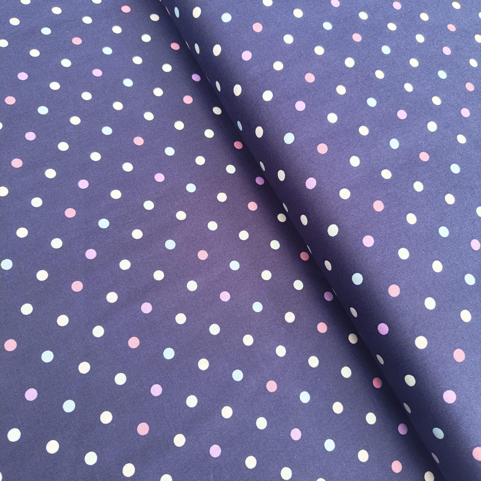 100% Cotton Blenders Polka Dot Dotty Splash Design Classic Printed Quilting Craft Dress Quality Sewing Fabric Material | 44" - 112 cm Wide (per Half Metre, Pink/Navy)