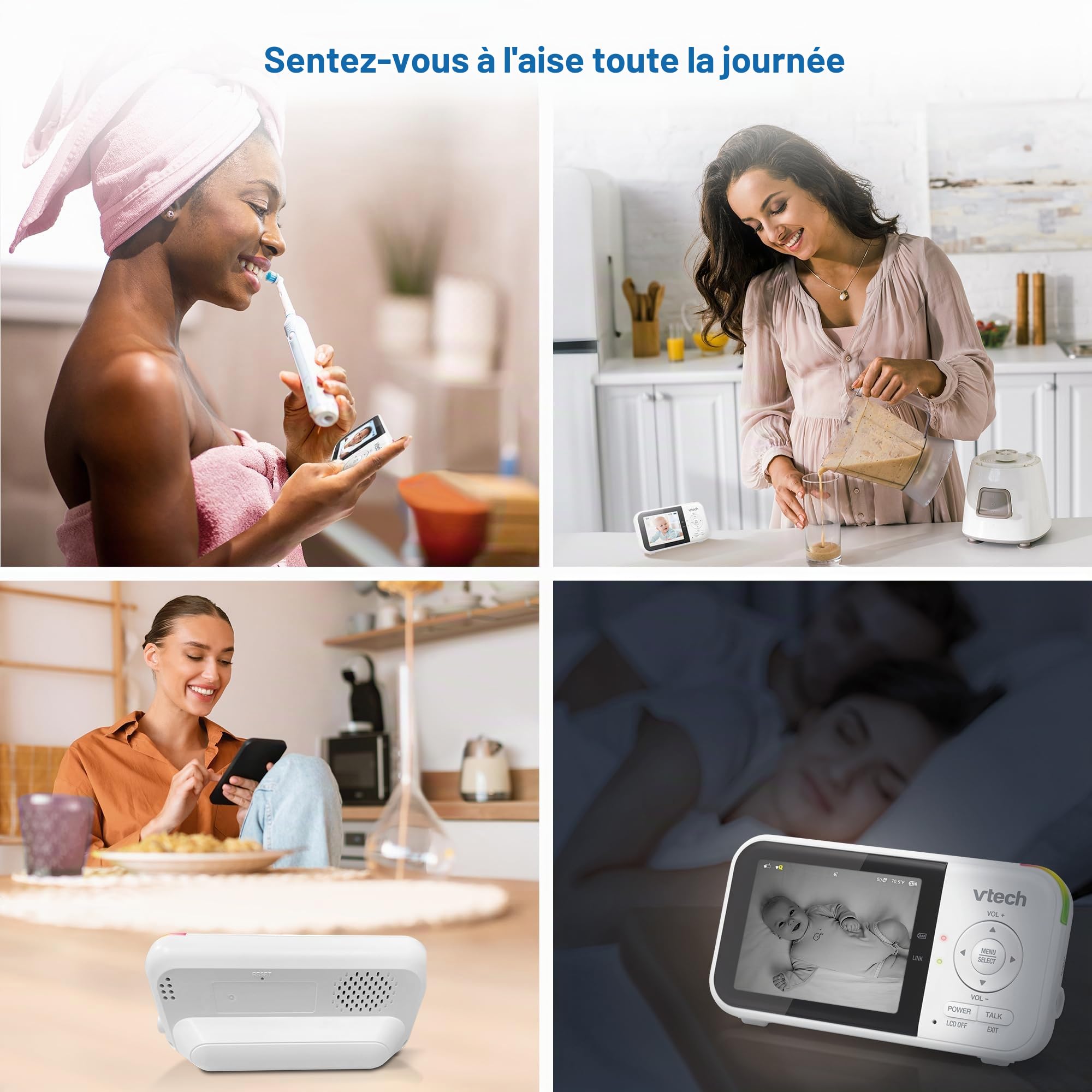 Babyphone vidéo avec 19 Heures d'autonomie, portée de 305 m, Voiture