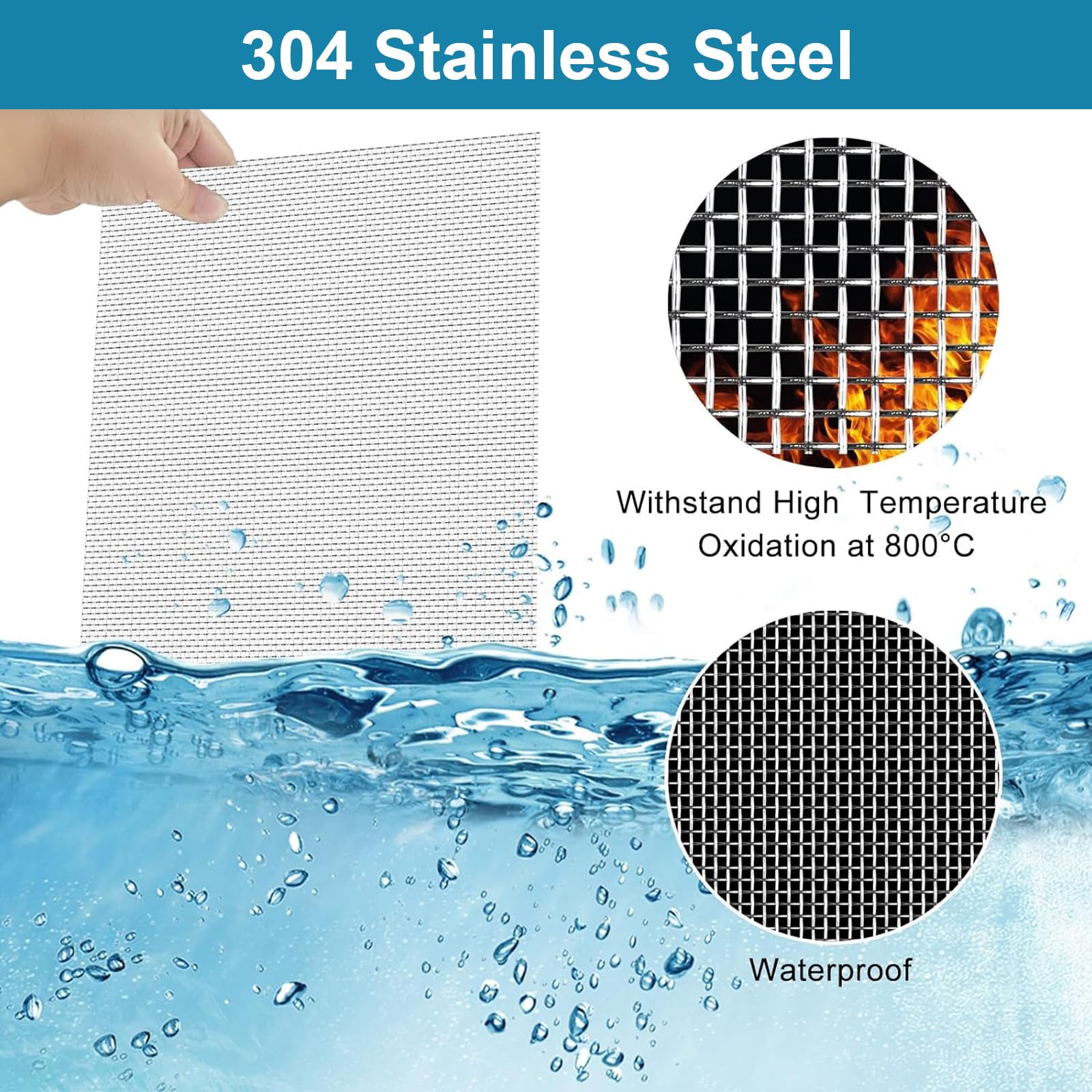 Zanzariera In Acciaio Inox 304 - 30x150cm | Rete Antinsetti Per Finestre E Protezione Da Animali - Foto 14