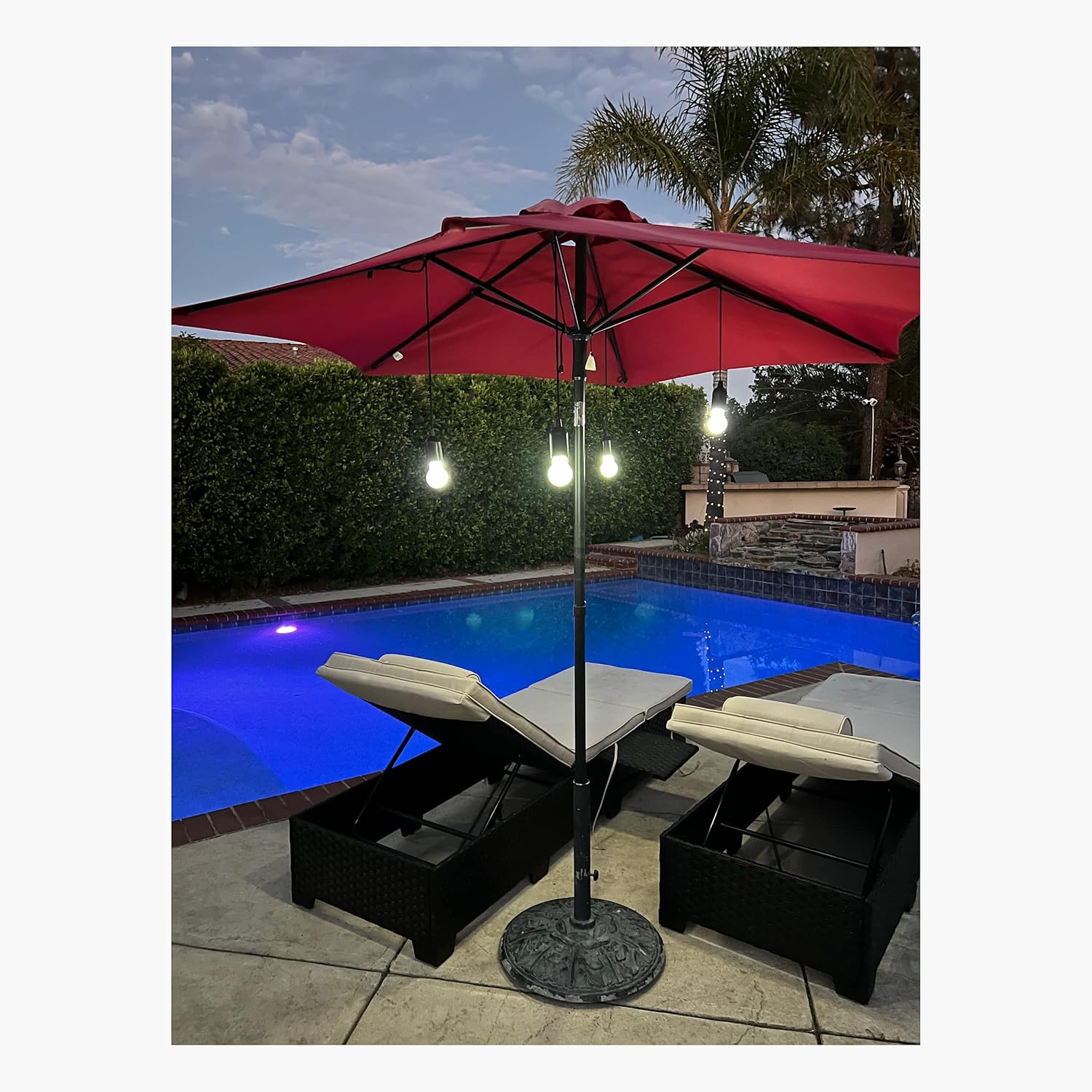 I Set of 4 Pull Rope LED Bulb I for Weddings I Indoor, Outdoors I Back Yard Decor I Kids Bedroom (Black)