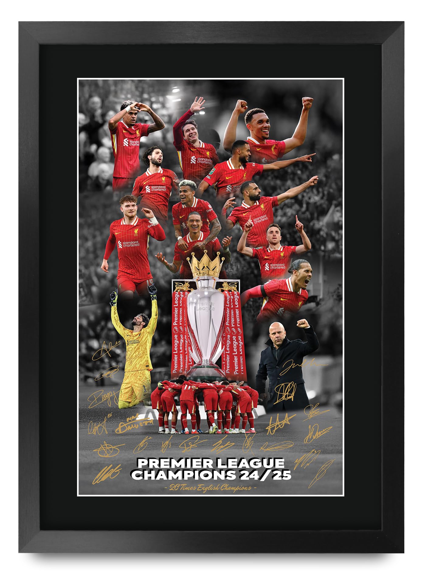 HWC Trading Liverpool Champions 2025 Premier League Winners Gifts Printed Signed Autograph Picture for Football Fans and Supporters