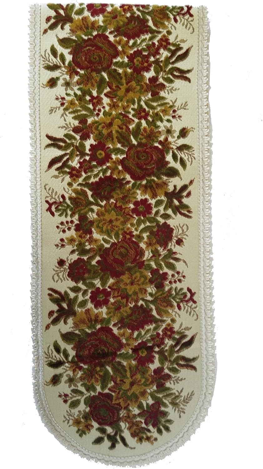 European Belgium Table Runner/Placemats Baroque (Red, 14''x32'')