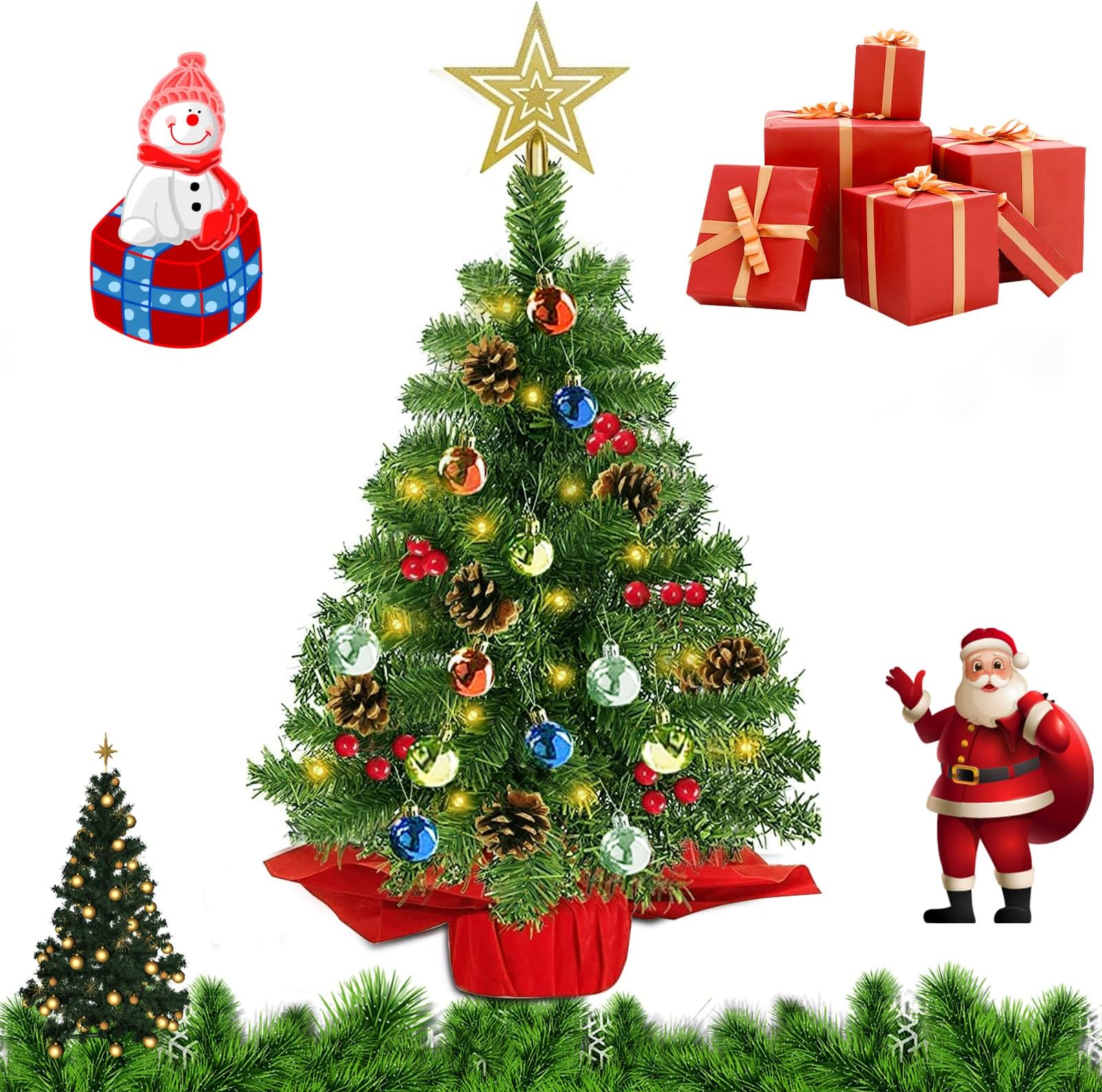Décoration De Noël – Maison Lumineuse Avec Sapin – Résine (bon état, Occasion)