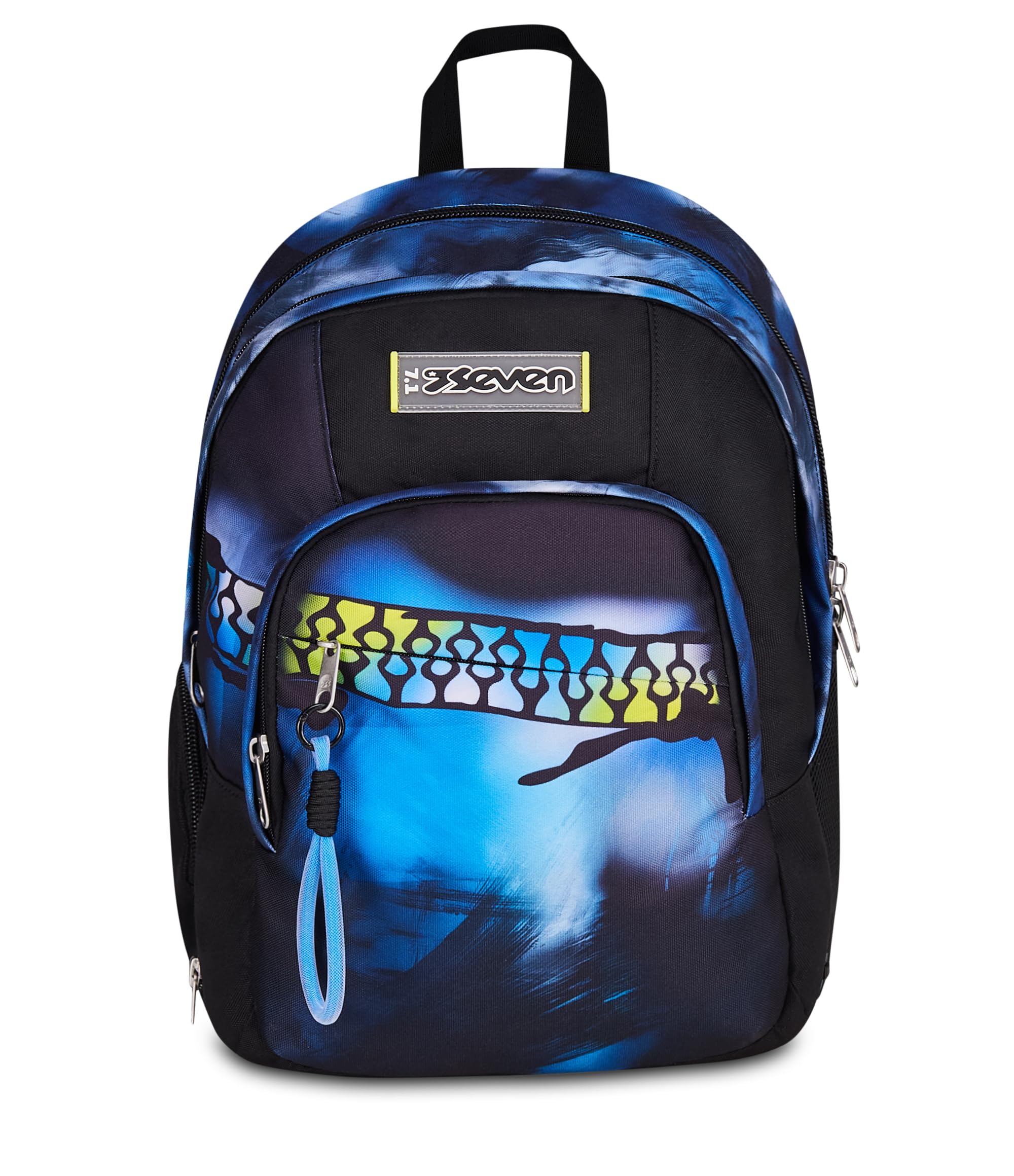 Seven Zaino Scuola Dual Detach BLU FUSION, Nero, 32 L, Doppio Scomparto, Multifunzione, Zaino Staccabile, Tasca con organizer, Scomparto porta pc, Scuola media e superiore, Bambino, Ragazzo