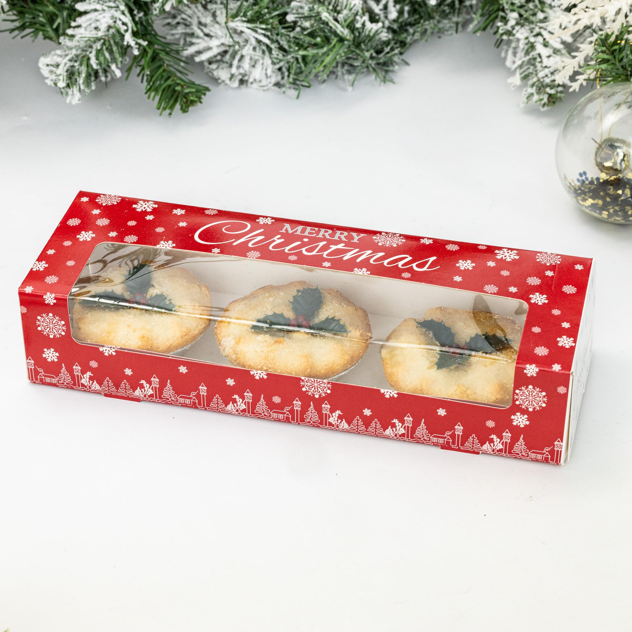 Evelay Transparent 12 X Mince Pie Box Christmas Double Stack Boxes Hold 3 Or 6 Cakes (Pack Of 25)