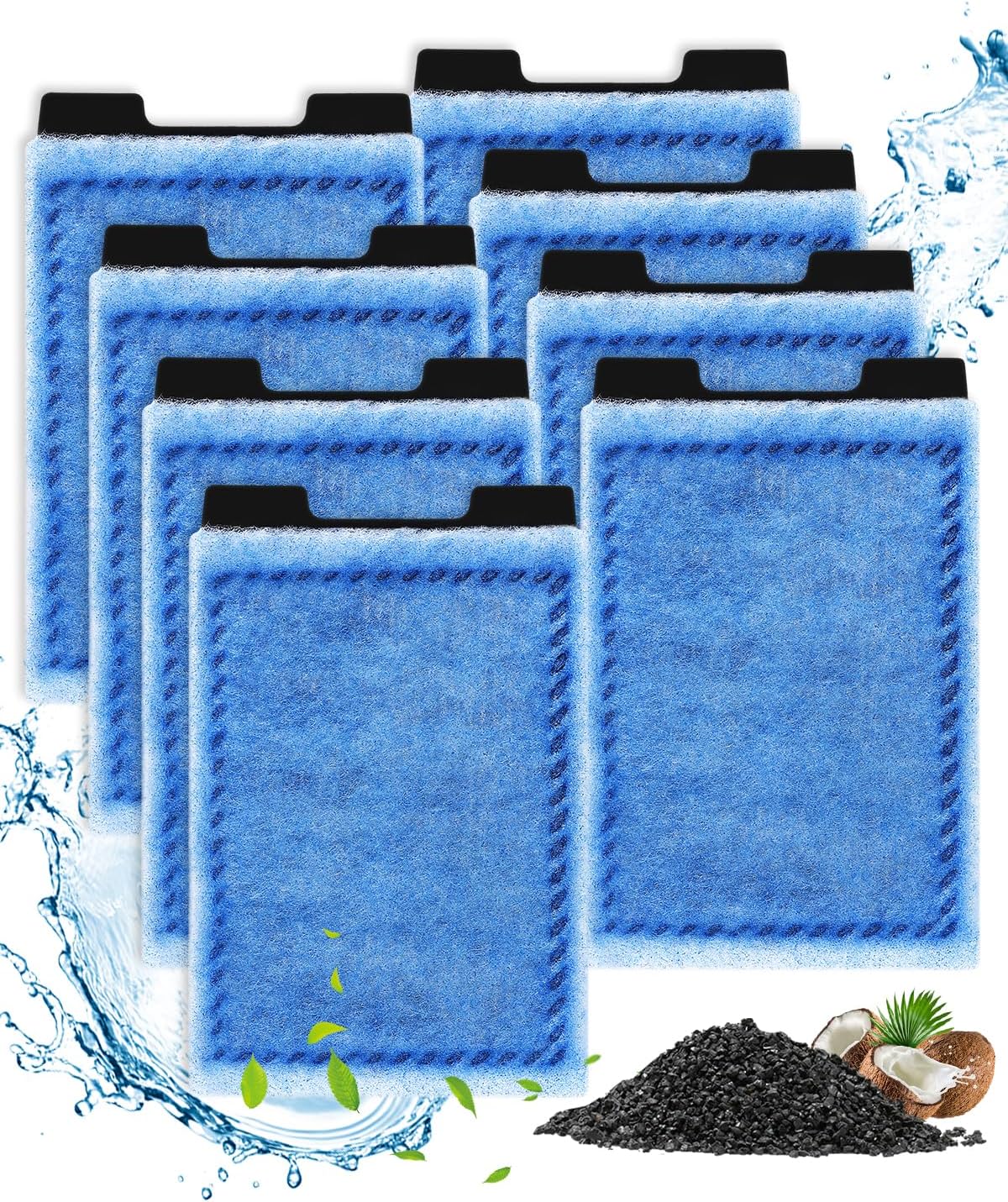 8 Pack Rite-Size Z Filter Cartridges Compatible with Marineland Eclipse Filtration Systems 2/3, Fish Tank Filters Compatible with Marineland Hidden Filtration System 5