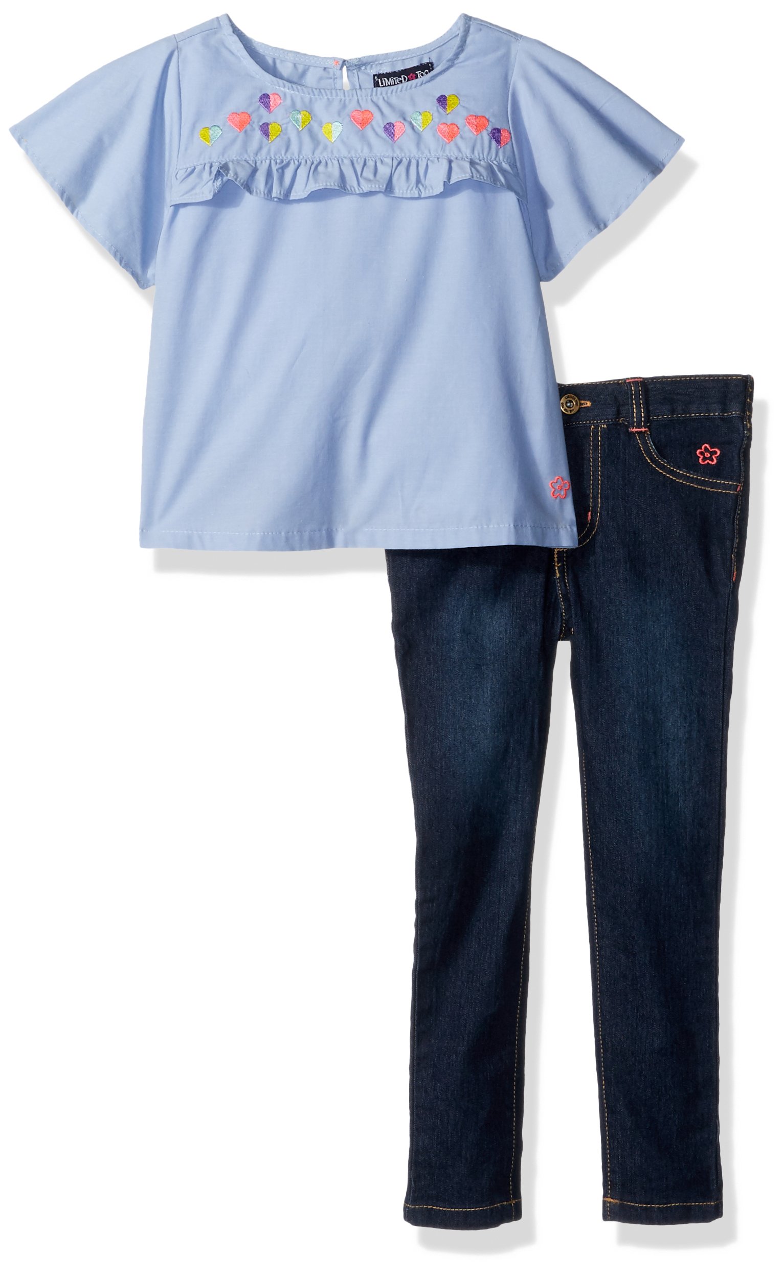 Limited TooLittle Girls' Fashion Top and Pant Set (More Styles Available), Blue KZ10, 5