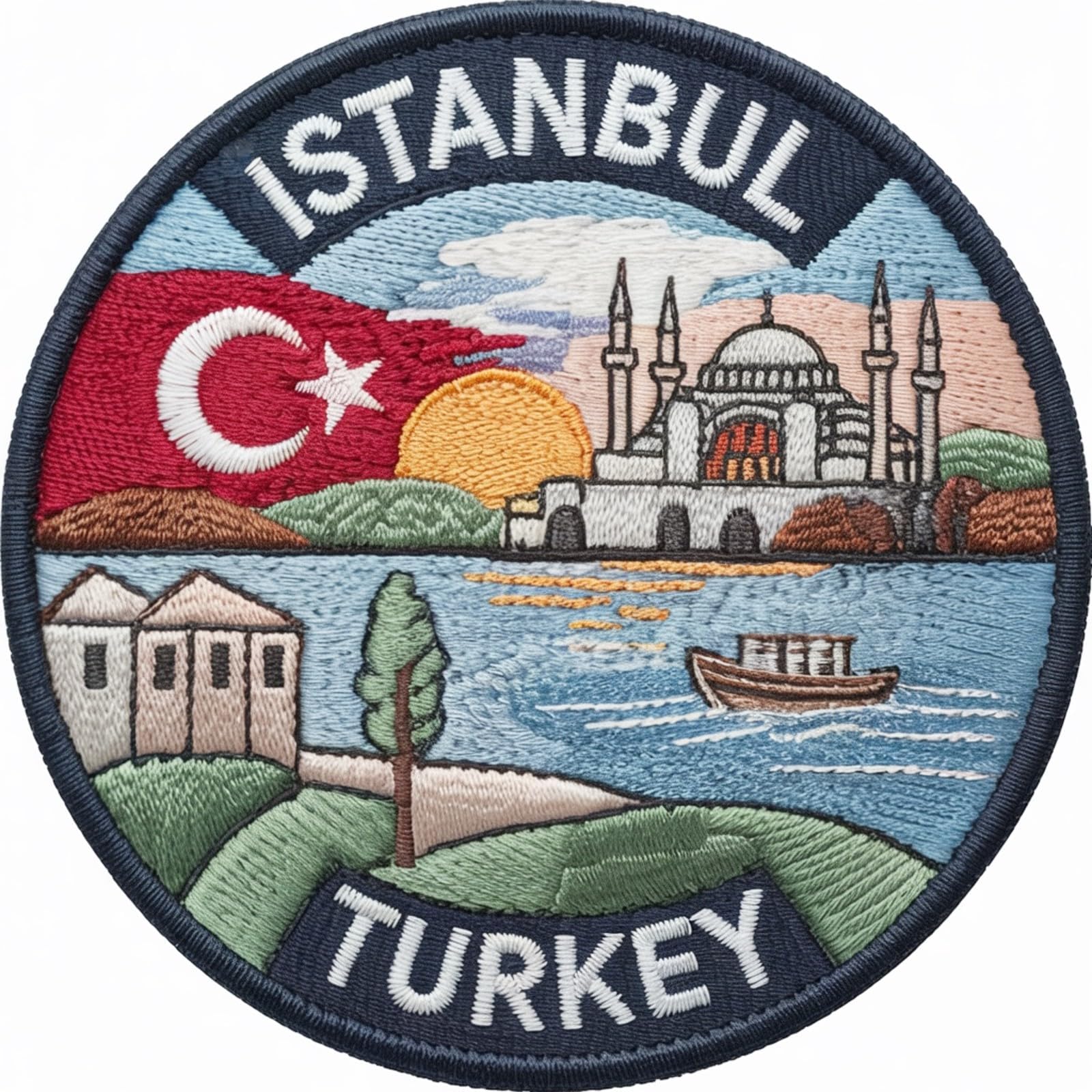 Istanbul_Turkey Patch (3.2 Inch) Iron-on/Sew-on Badge Travel Europe Souvenir Vacation Emblem Holiday Backpack, Luggage, Gift Patches