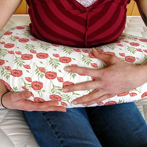 Miniatura 3 de Fundas de almohada vintage de amapolas rojas para lactancia, para niños y niñas, diseño de amapolas en acuarela, funda de almohada floral para