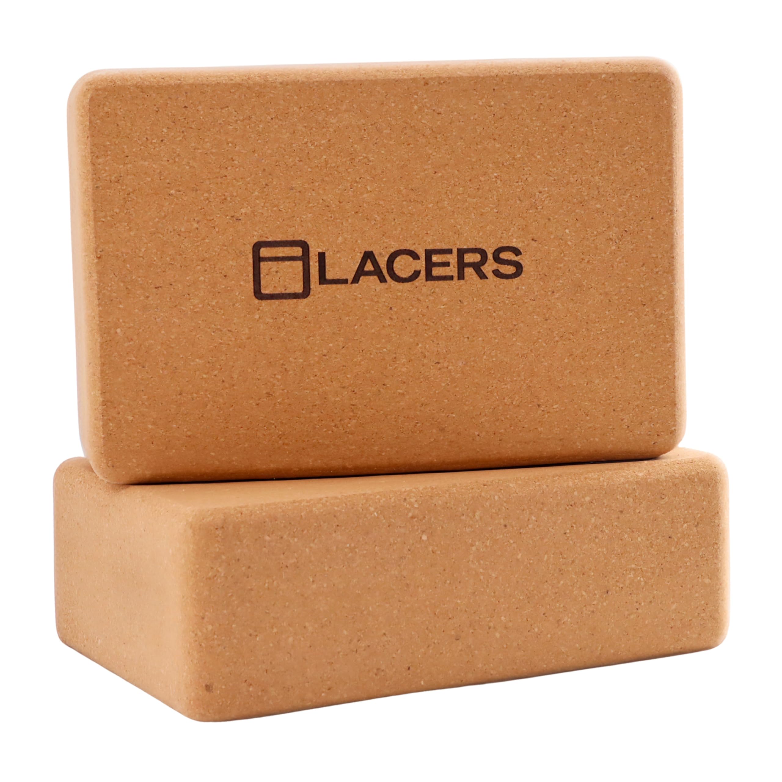 Lacers PetrolLine Yoga Block Kork – Rutschfester Yogablock aus Naturkork | Stabiler Yogaklotz als Hilfsmittel für Yoga, Pilates & Dehnung | Zubehör für Anfänger & Profis