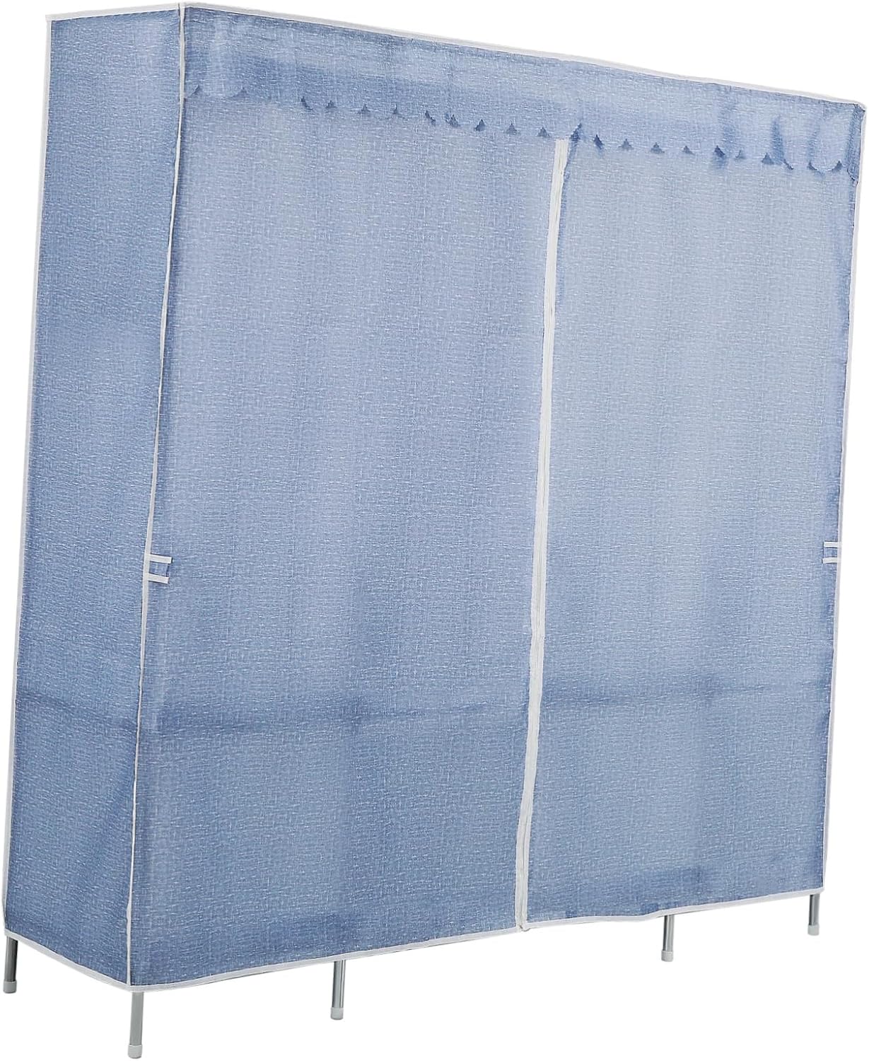 Portable Closet Organizer Closed Design Sturdy Wardrobe for Clothes Storage Easy Assembly for Bedroom and Dormitory Moonlight