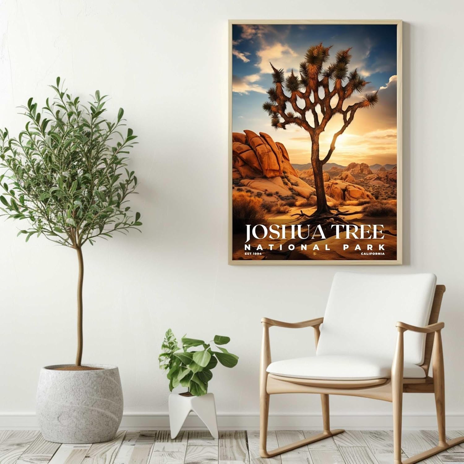 GroovyGrove Joshua Tree National Park Poster Pictures Nature Landscape Wall Art Print Outdoor Adventure Travel Wall Art Decor for Home Office Bedroom Living Room (Unframed)