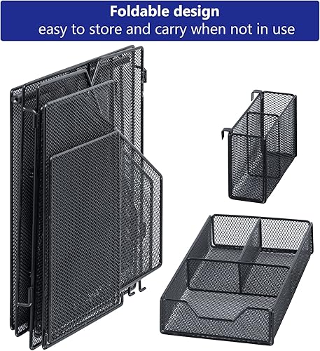 Miniatura 3 de Topwey Organizadores de escritorio con soporte para archivos organizador de bandeja de papel de 2 niveles con cajón y 2 soportes para bolígrafos