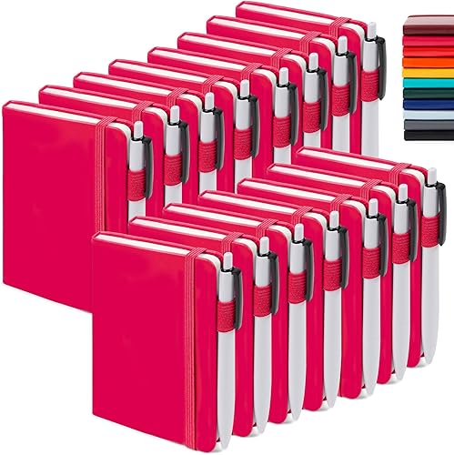 Miniatura 13 de feela Paquete de 15 cuadernos pequeños de bolsillo a granel, mini bloc de notas de notas de tapa dura con rayas universitarias con soporte para 15