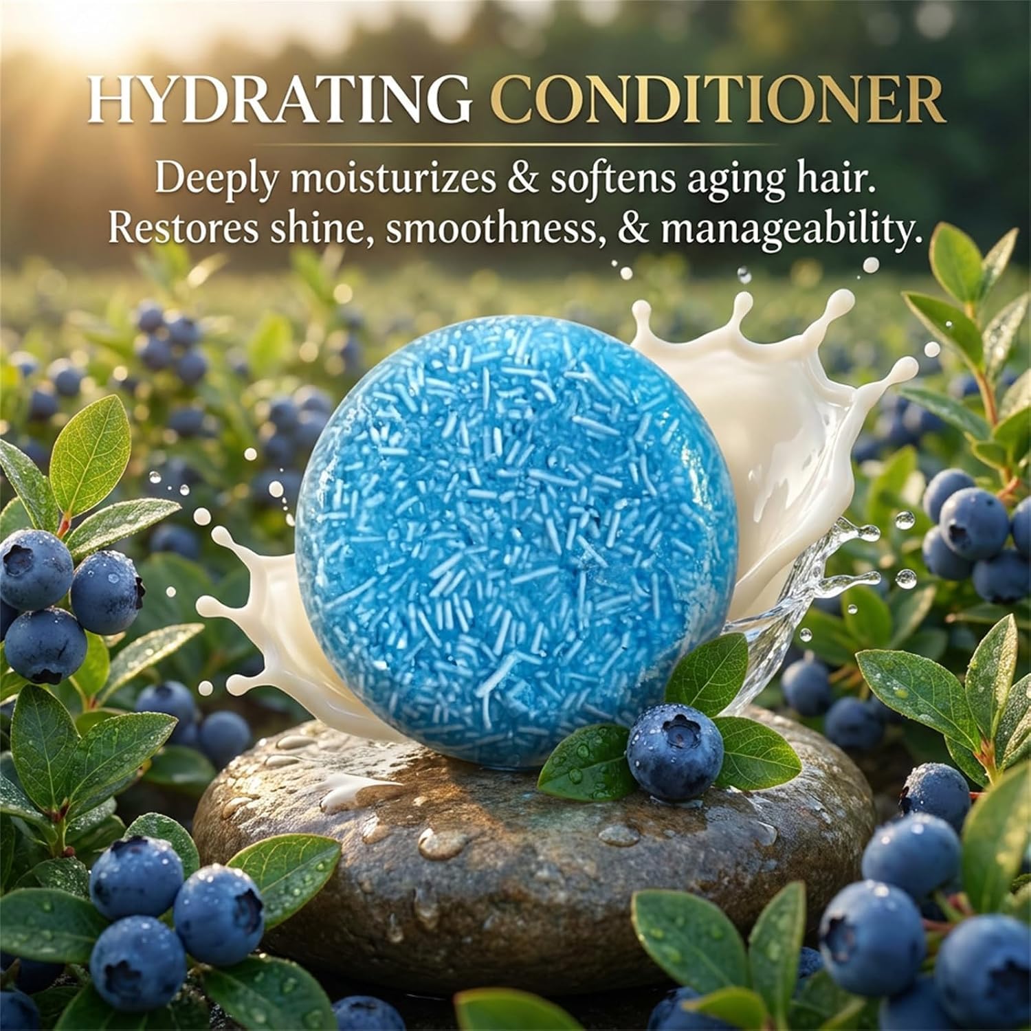 Blueberry Shampoo and Conditioner for Aging Hair Care Bar Set (5)