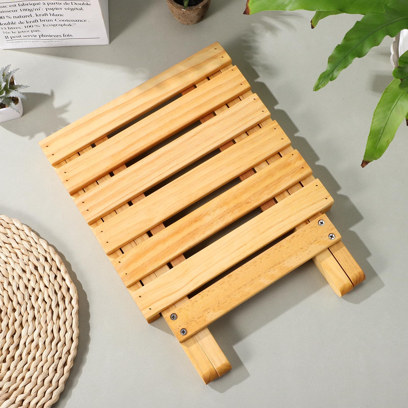 OSALADI Tavolino Pieghevole in Legno Piccolo e Leggero Gambe Stabili, Design Semplice e Bello per Spiaggia e Feste All'aperto