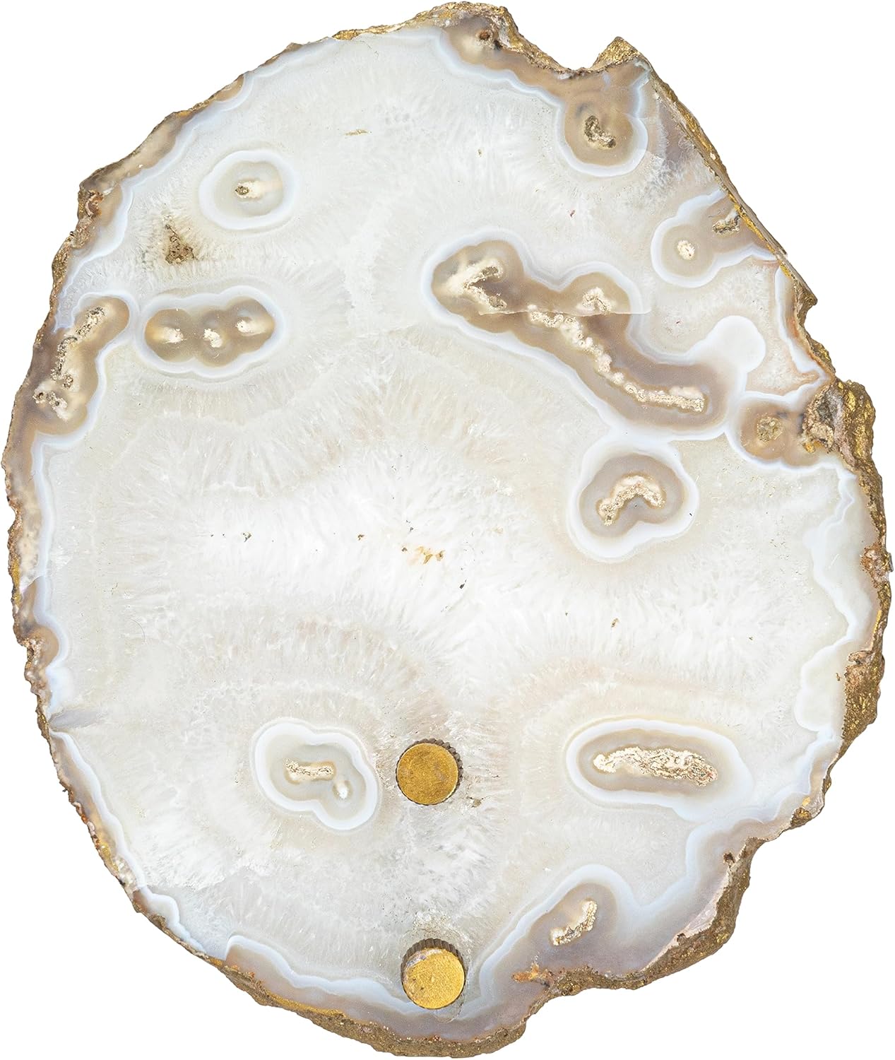 Creative Co-Op 6 Inches Agate and Metal Wall Lamp with Inline Switch for 40 Watts Bulb Maximum, Natural and Brass Finish