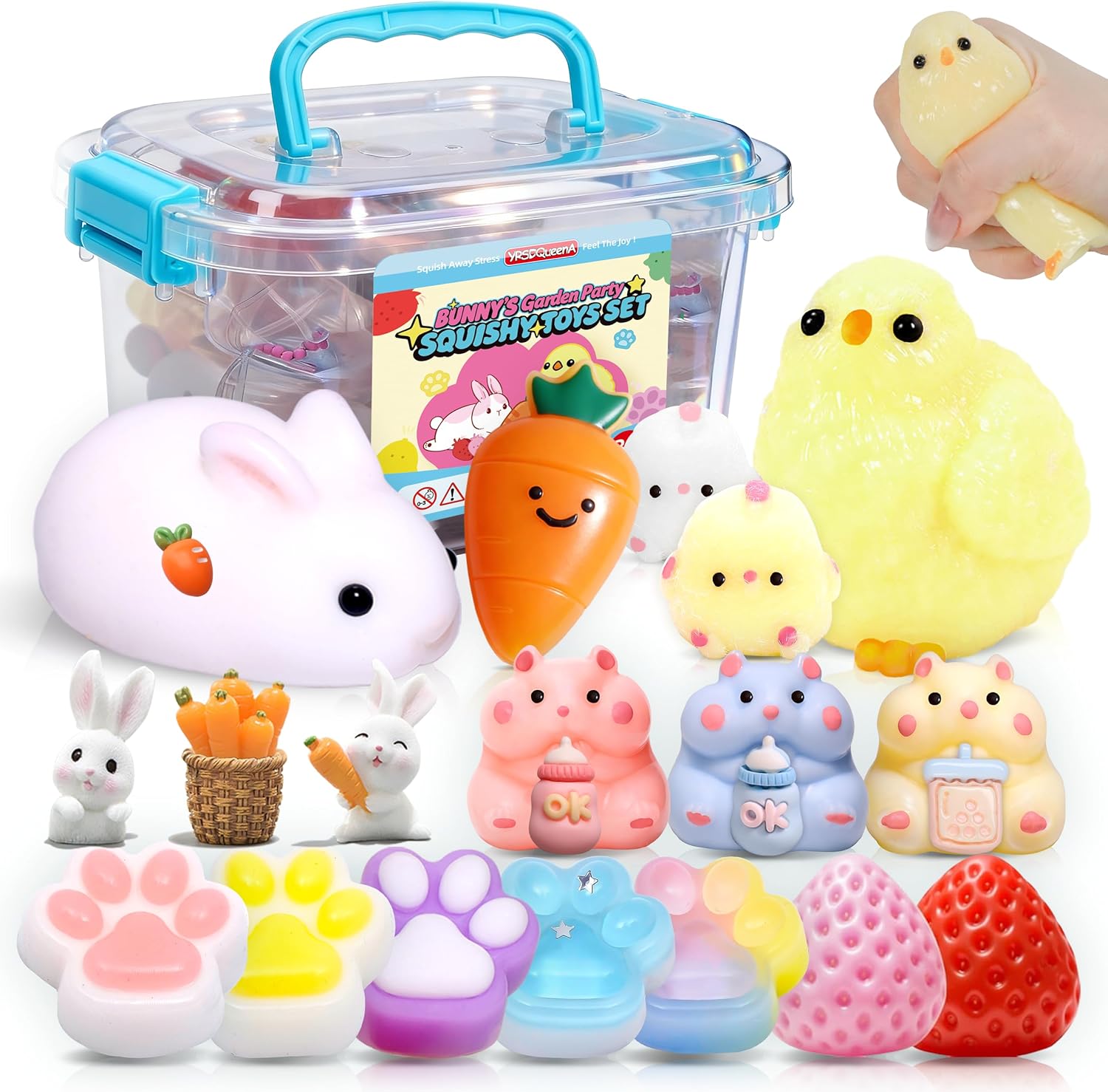 20Pcs Taba Squishy Toys kit With Toy Box- Kawaii Taba Squishies Stress Relief Toys for Kids- Squishy Fidget Squeeze Toys for Girls 8-10-6 7 8 9 10 11 12 Year Old Girl Birthday Gift-Kids Toys Girls 6-8