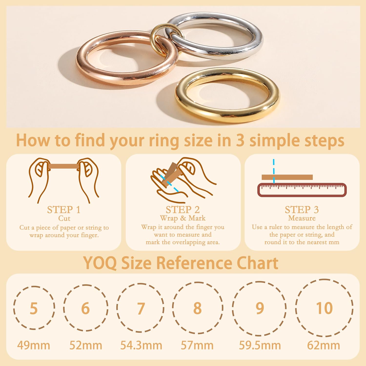 Stackable Gold Rings for Women Non Tarnish, Stack Cubic Zirconia Rings, Gold and Silver Rings Set Jewelry Gifts - Image 4