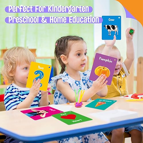 Miniatura 111 de 51 tarjetas cognitivas españolas para bebé, impresas de doble cara 7 en 1, tarjetas coloridas del alfabeto, números, alimentos, animales, formas